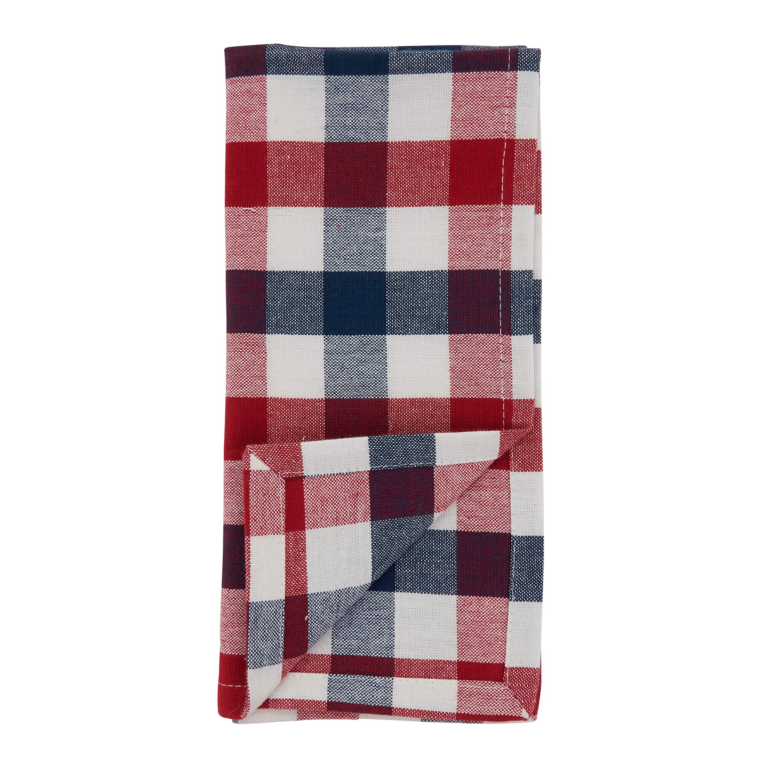 Premium Gingham Check Cotton Table Napkins Set of 4 - 12x12 Inch Square Dinner Napkins for Kitchen, Dining, Party & Picnic Use - Washable & Reusable Cloth Napkins for Everyday Meals & Special Occasions