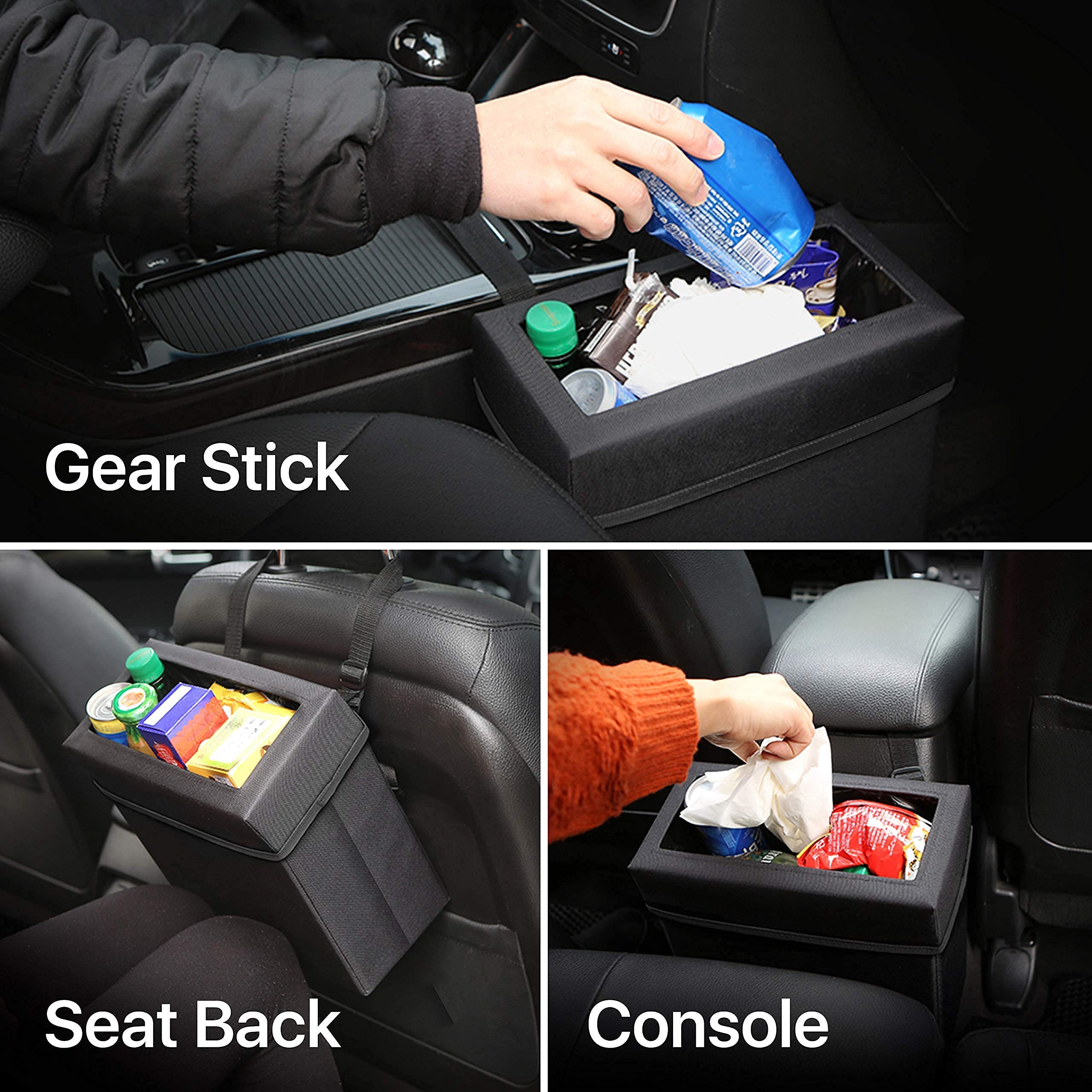 KMMOTORS Aladdin Durable Car Trash Can with Leak-Proof Liner - Medium Size Auto Garbage Bin for Road Trips, Commuting & Family Travel - Includes 5 Trash Bags
