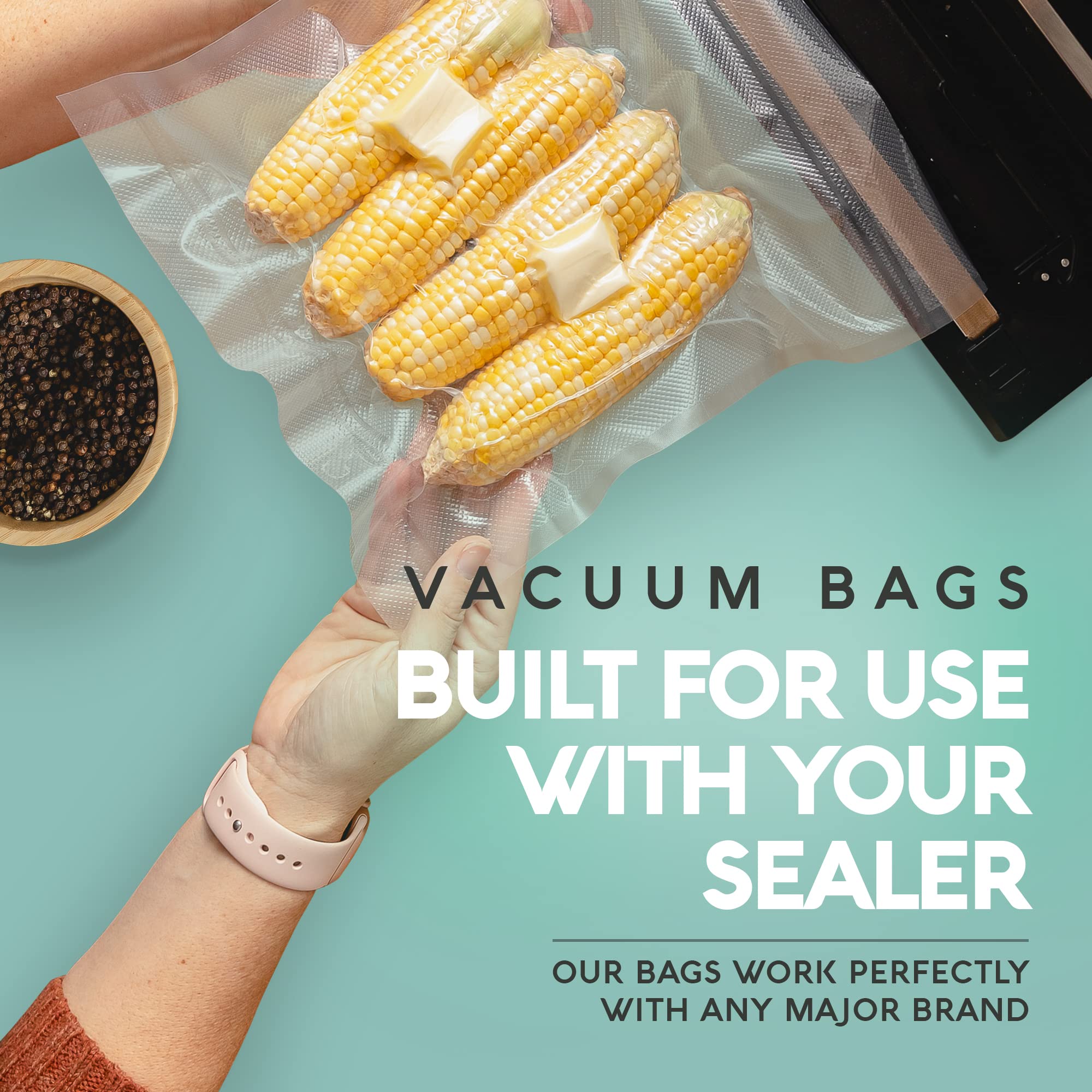 Avid Armor Vacuum Sealer Bags - 4 Pack, 11x25 Rolls | BPA-Free Food Storage Bags for Sous Vide, Meal Prep & Freezer Storage | Heavy Duty Vacuum Seal Bags Compatible with FoodSaver & Seal-a-Meal | Perfect for Freshness Preservation & Kitchen Organization