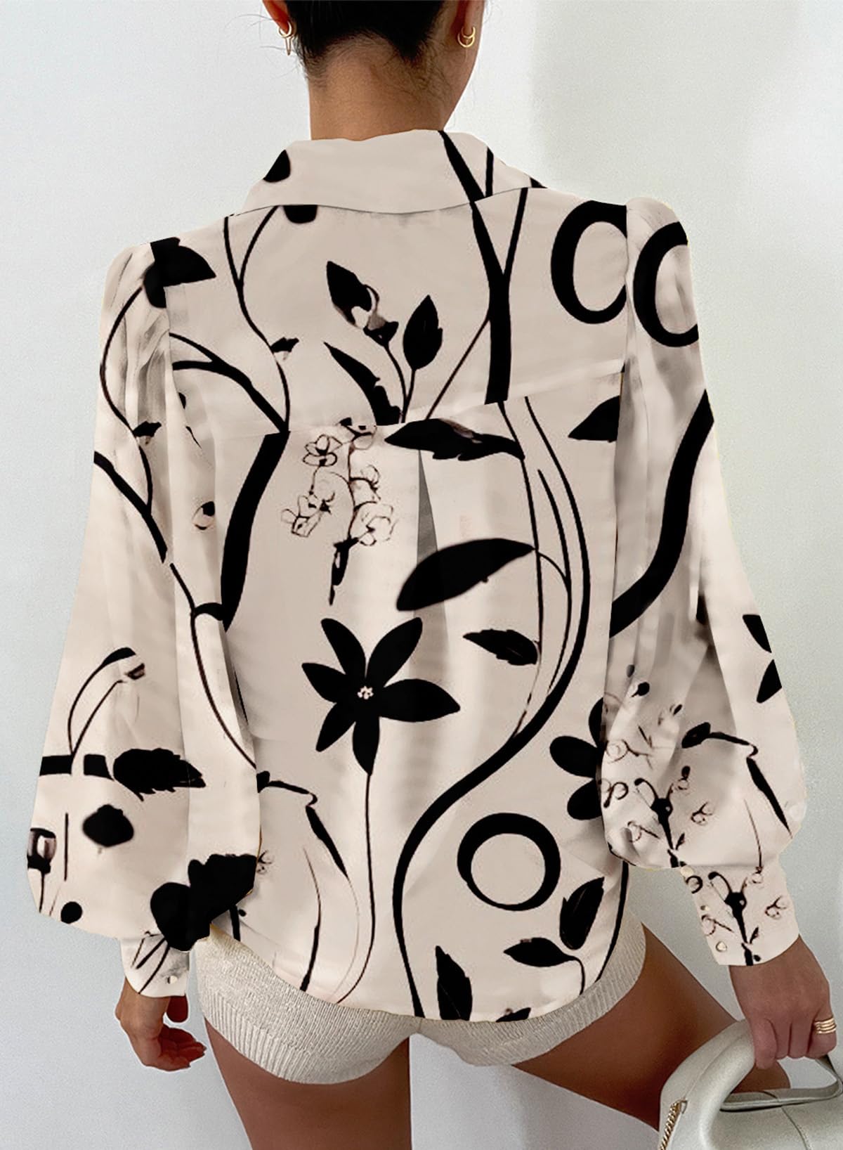 EVALESS Women's Fashion Button Down Shirts - Long Sleeve Printed Blouses for Women 2025 | Office Wear, Casual Outfits & Date Night Tops