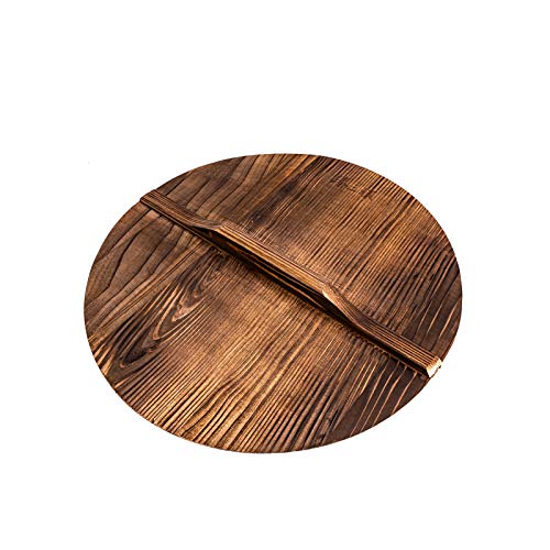 Natural Wooden Wok Lid - 15 Inch Handcrafted Pot Cover - Lightweight Kitchen Accessory for Stir Fry, Steaming & Healthy Cooking - ZhenSanHuan Premium Wooden Cookware