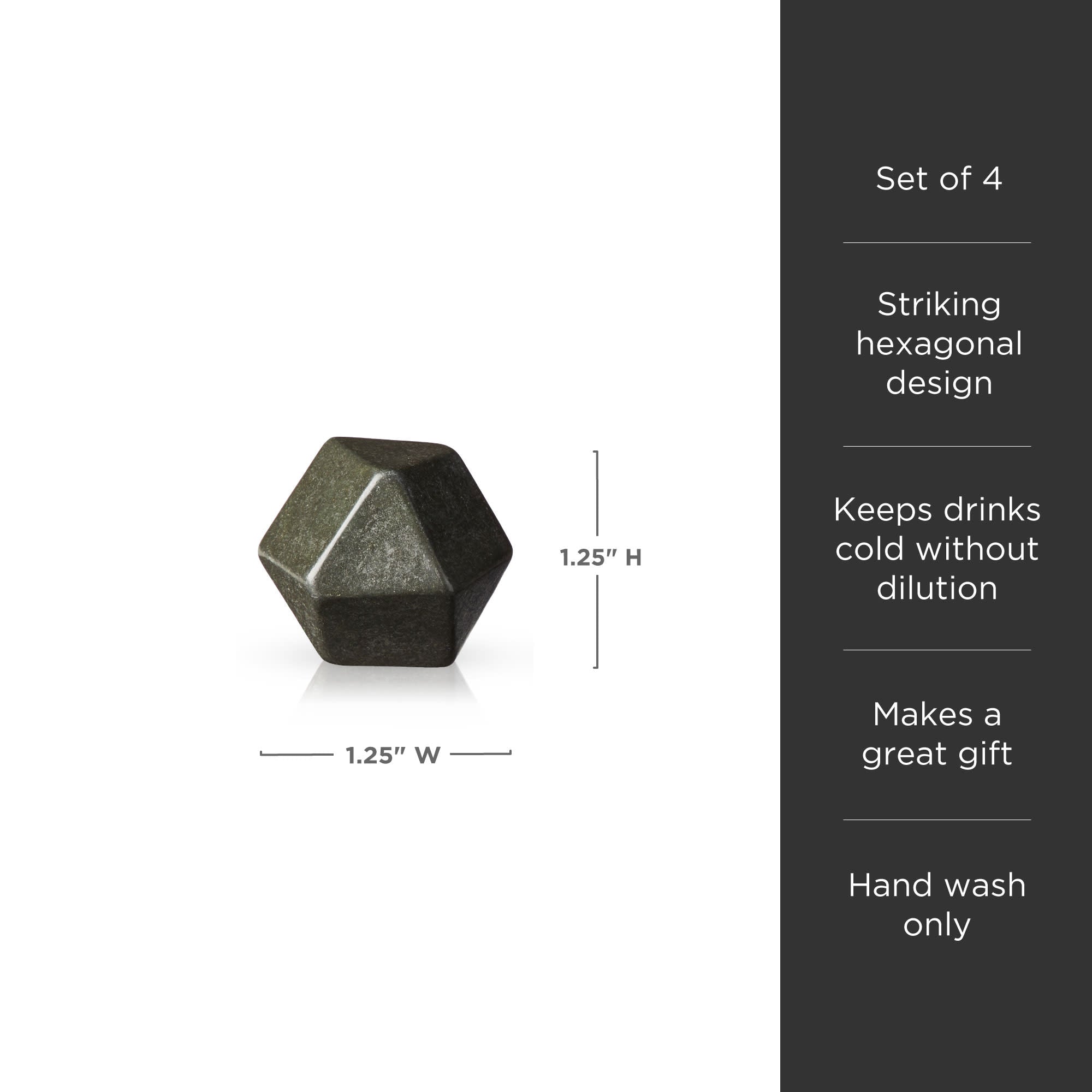 Premium Basalt Hexagon Stones Set of 4 - Natural Massage Hot/Cold Therapy Rocks for Spa, Facial, and Relaxation Treatments