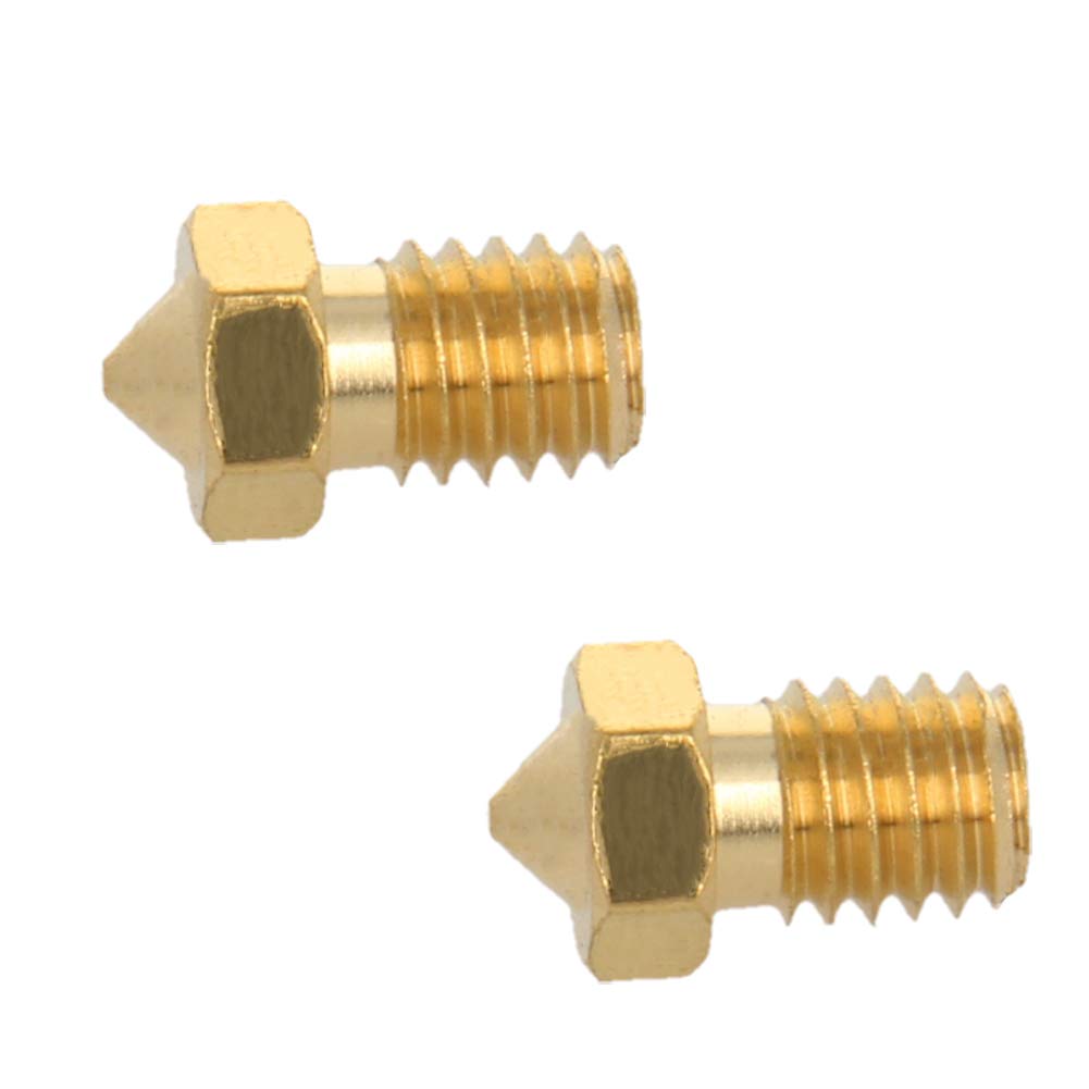 MroMax MK8 E3D Nozzles - 0.4mm Brass 3D Printer Nozzles (2Pcs) for V5/V6 M6 Extruders | Wear Resistant for 3mm Filament | Perfect for PLA, ABS, PETG Printing Projects