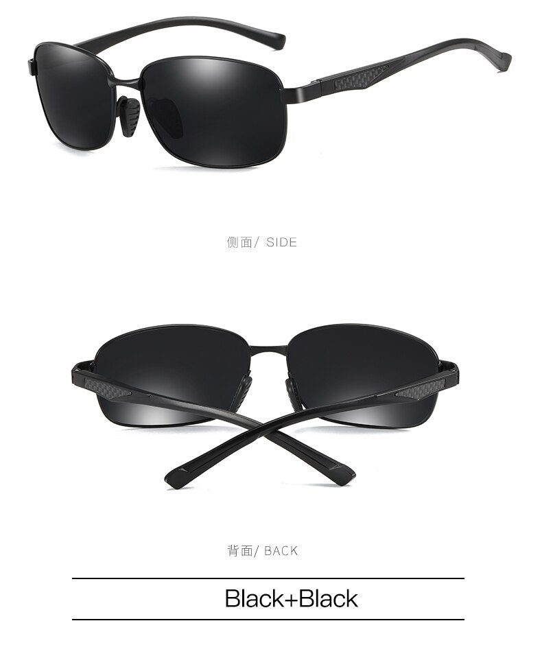 Aidien Men's Semi-Rimless Alloy Aluminum Magnesium Frame Sunglasses 7755 - Lightweight & Durable for Outdoor Sports, Driving & Fashion