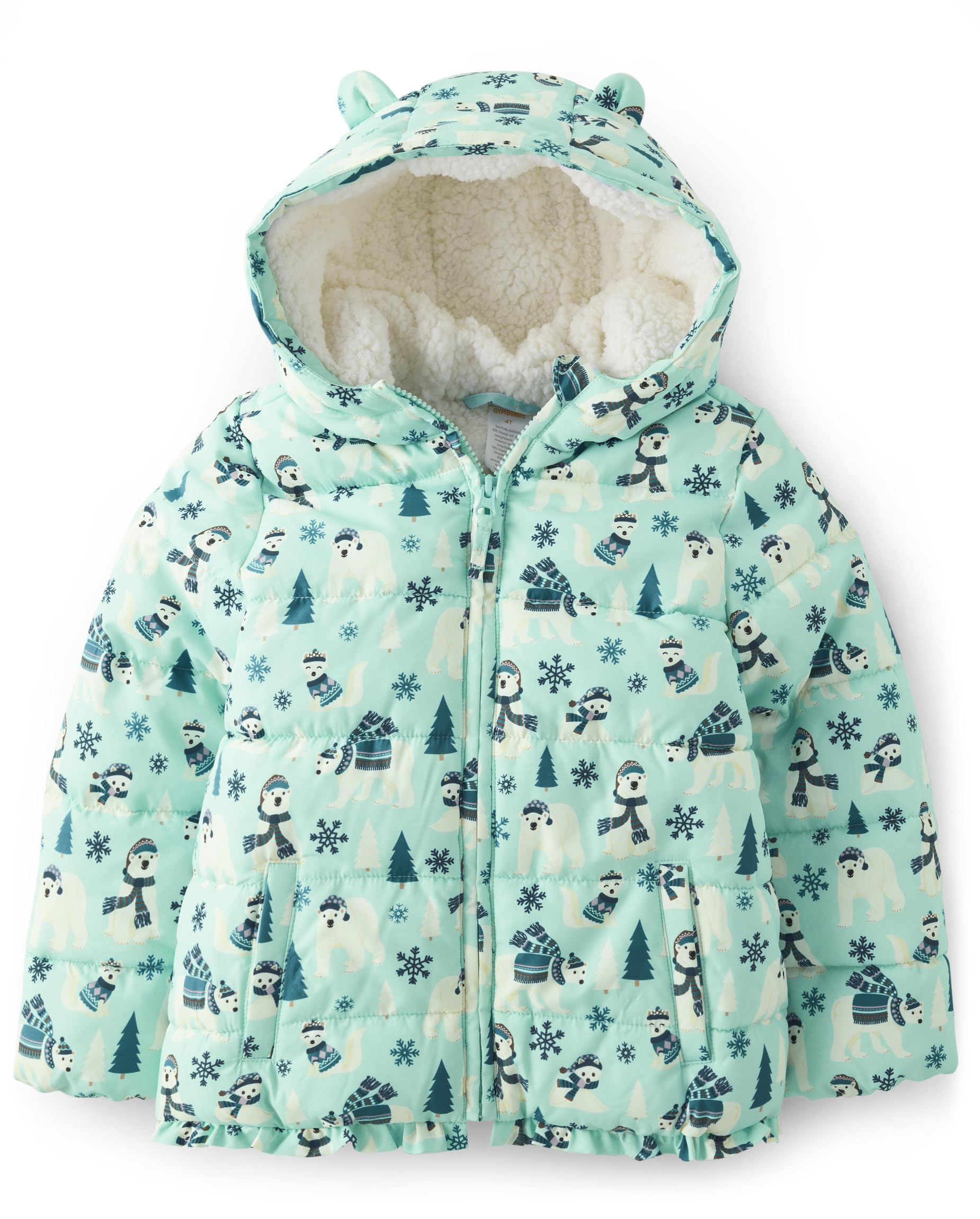 Gymboree Girls & Toddler Puffer Jacket - Warm Winter Coat for Kids - Lightweight Waterproof Outerwear for Outdoor Play & School Activities
