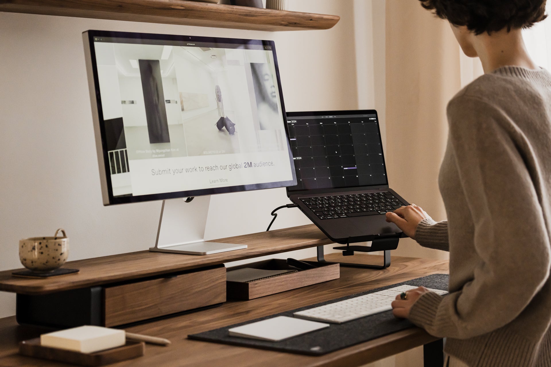 Adjustable Laptop Stand for Desk - Ergonomic Computer Riser with Ventilation - Perfect for Home Office, Gaming & Workstation Setup