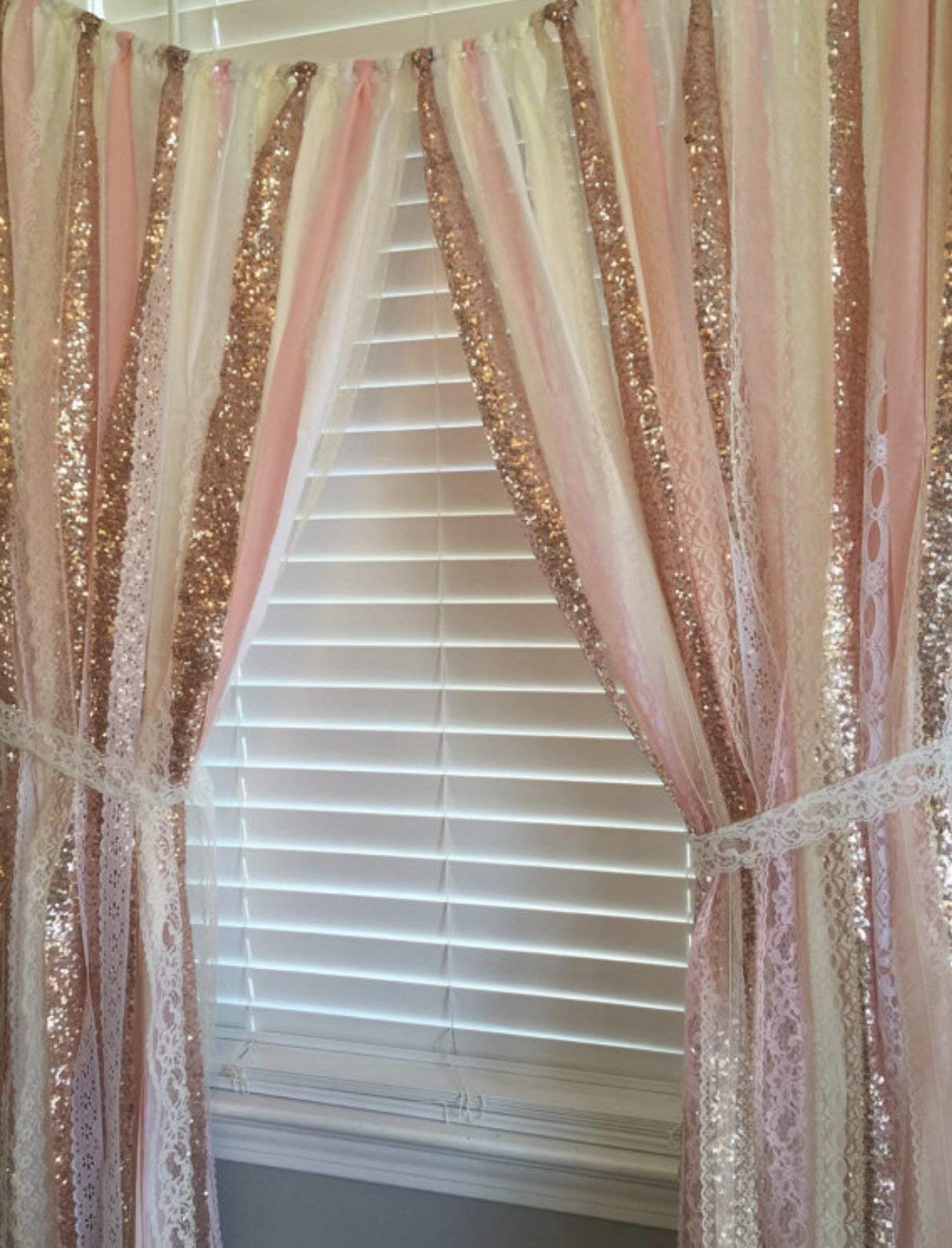 Rose Gold Sequin Garland Backdrop - 5x6ft for Wedding & Baby Shower Decor