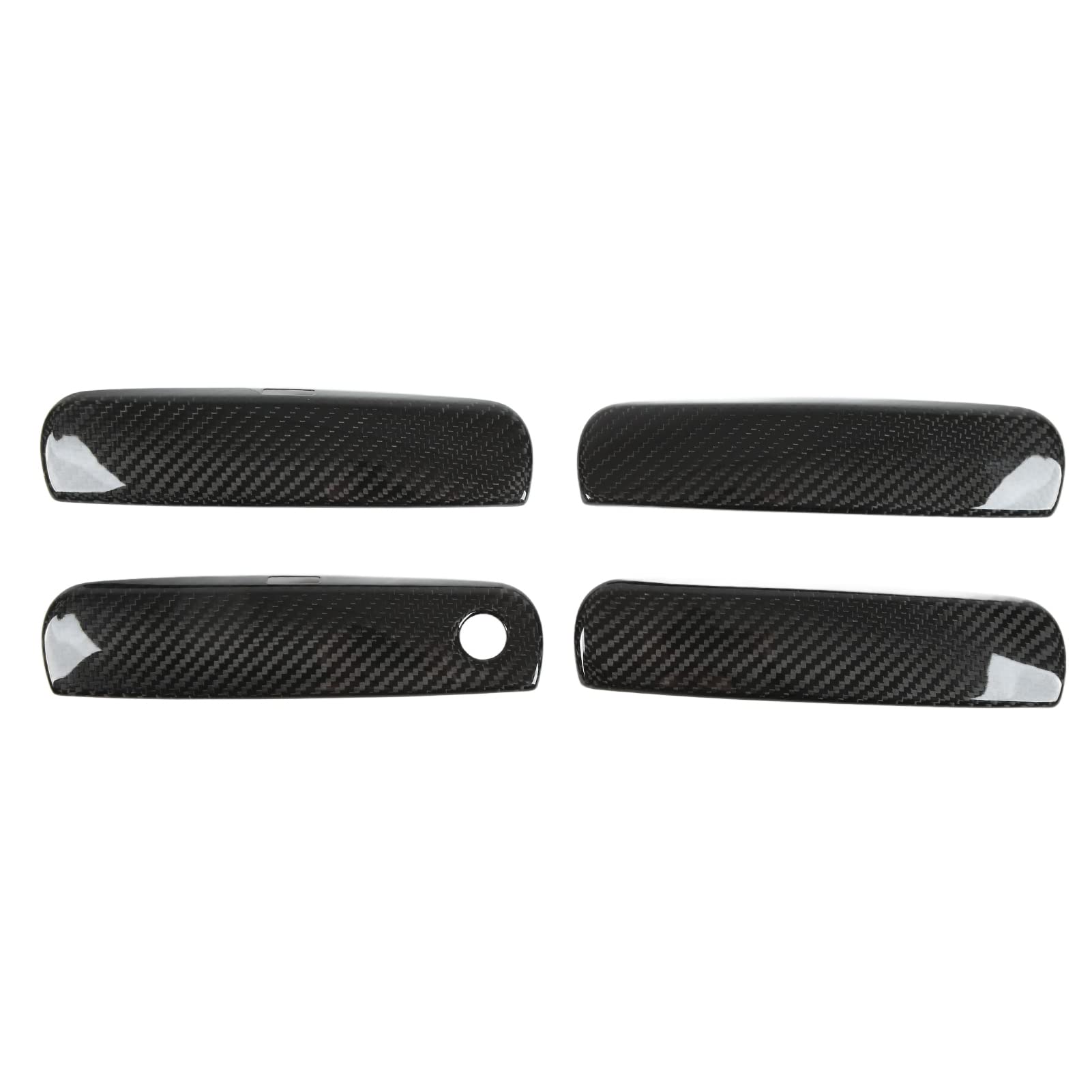 Aramox 4Pcs Car Exterior Door Handle Cover Trim - Glossy Black Carbon Fiber Style Replacement for Dodge Charger 2011-2021 (Left Hand Drive) | Upgrade Your Vehicle's Appearance & Protection