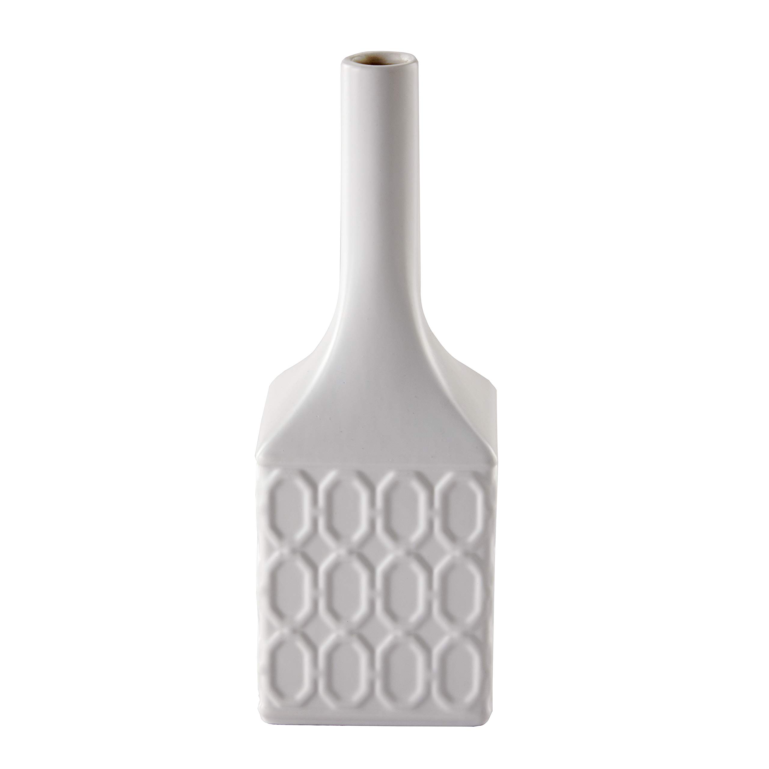 SKL Home Lithgow 5-Piece Bathroom Accessory Set - Modern White Ceramic Soap Dispenser, Toothbrush Holder, Tumbler & Tray - Perfect for Bathroom Organization & Spa-Like Decor