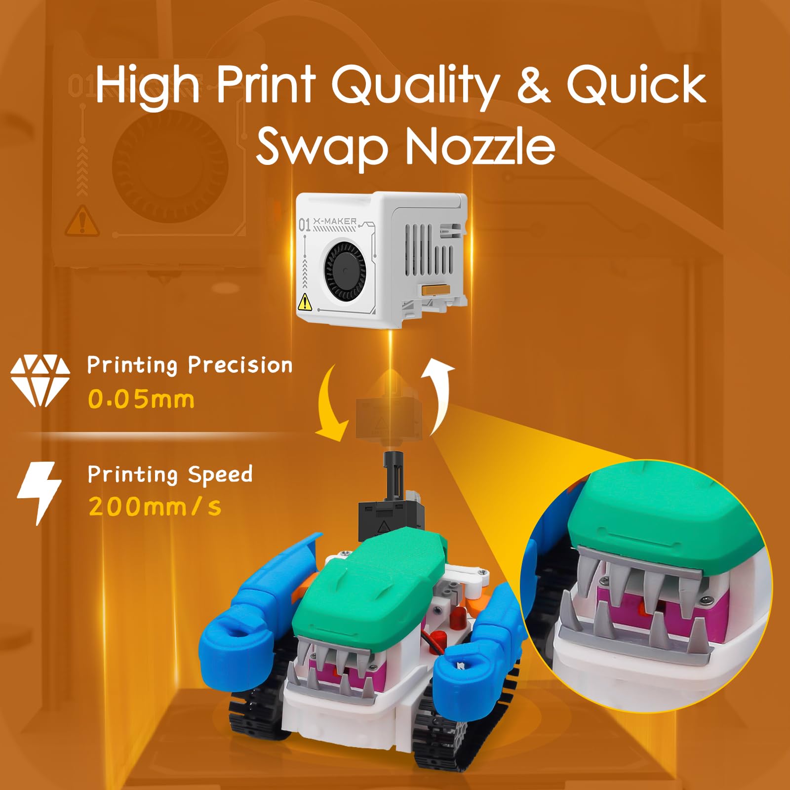 X-Maker Joy 3D Printer for Kids & Beginners - High Precision Wi-Fi & App Controlled 3D Printer with 8 PLA Filaments, 15+ Mini Design Modules & Huge Toy Library | Perfect for STEM Learning, DIY Projects & Educational Toys at Home or School