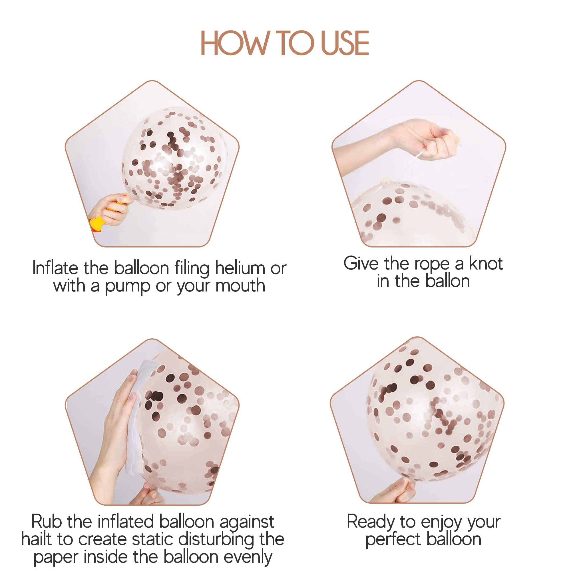 Rose Gold Happy Birthday Balloons & Confetti Decorations Set - 28Pcs Elegant Birthday Party Supplies for Women & Girls - Perfect for Birthday Celebrations, Baby Showers & Bridal Showers