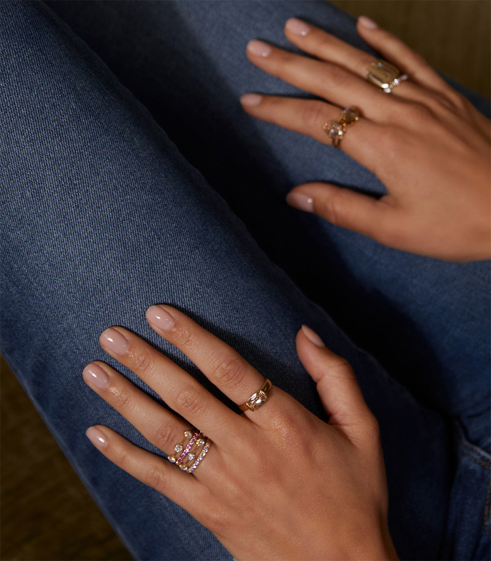Billie 4 Diamond Unique Wedding Band for Women - Elegant 14K Gold/Platinum Engagement Ring, Perfect for Brides, Anniversaries & Special Occasions
