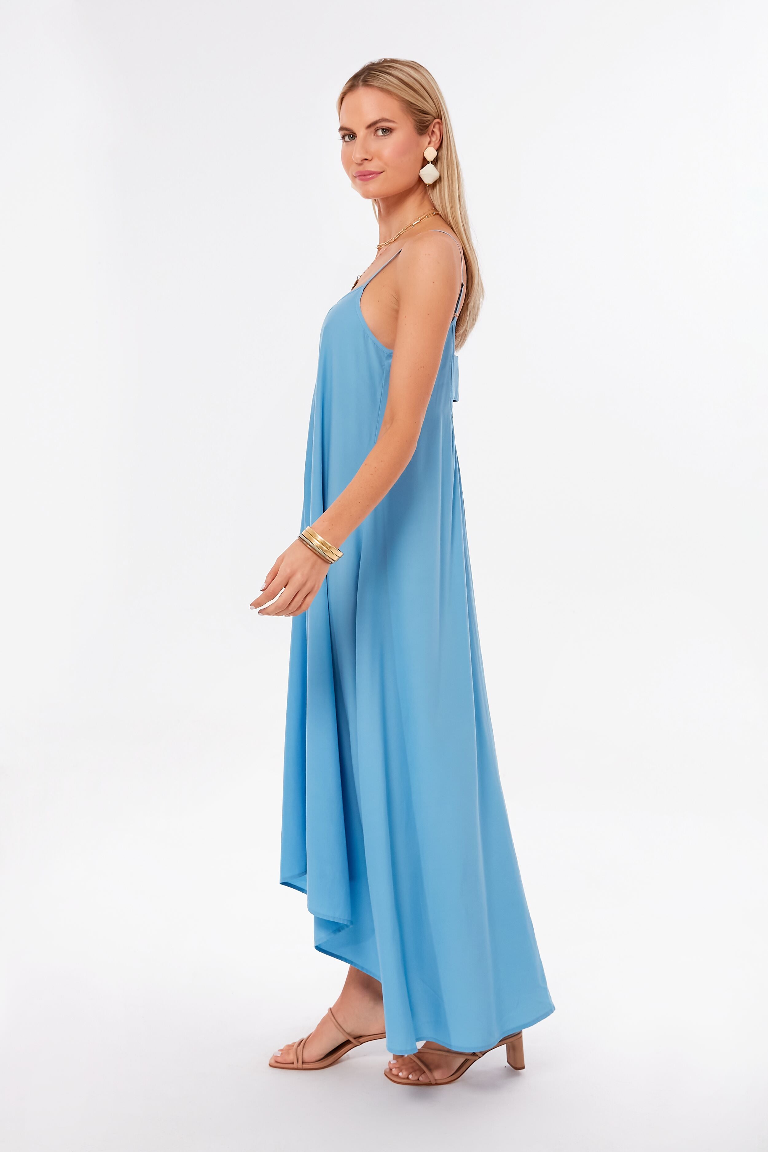 Blue Laney Maxi Dress for Women - Flowy Long Summer Dress with Pockets | Perfect for Beach Vacation, Date Night & Casual Outings