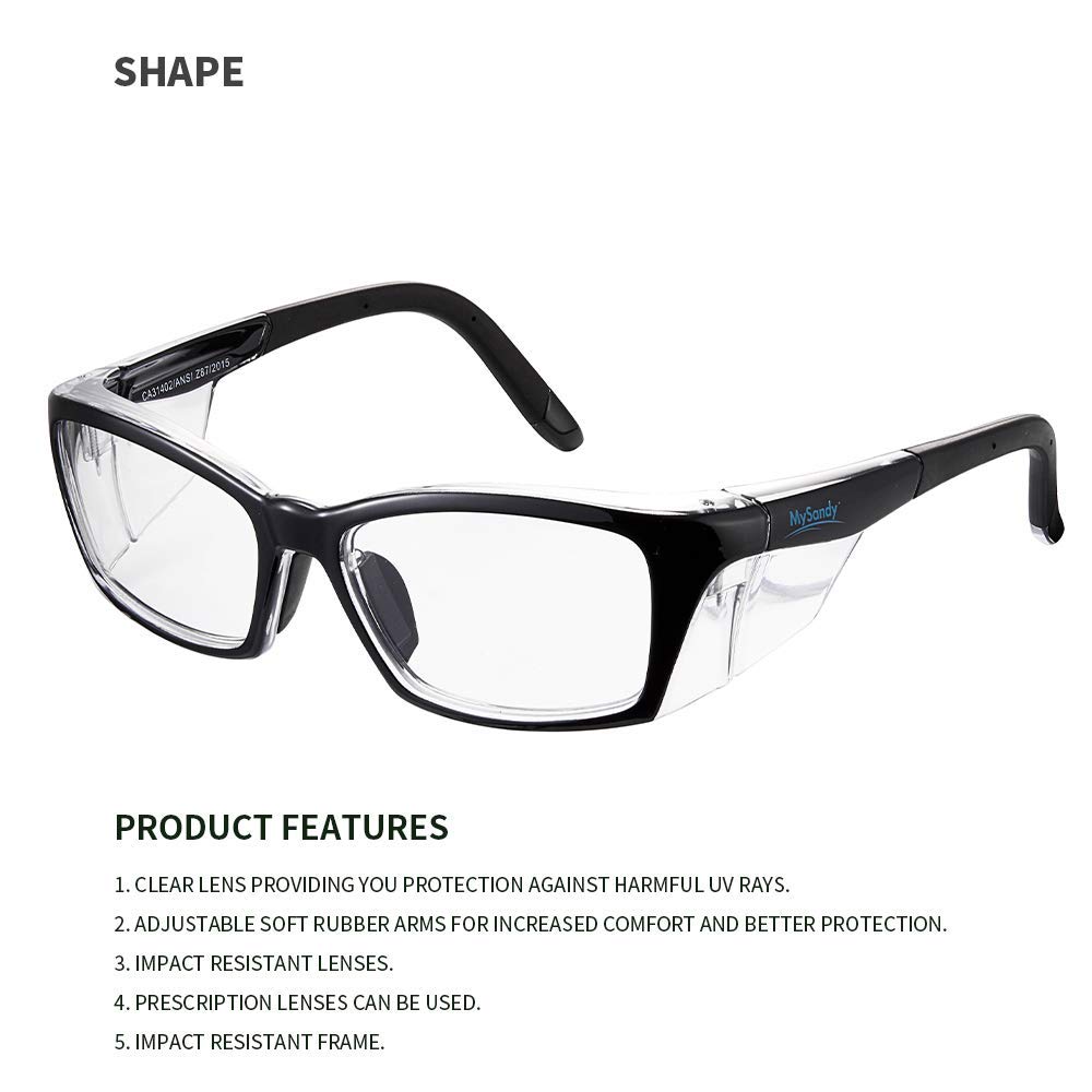 Anti-Fog Safety Glasses for Men & Women - UV Protection Work Goggles with Anti-Slip Temples for Healthcare, Construction & DIY Projects - Perfect for Labs, Workshops & Outdoor Activities