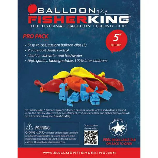 Balloon Fisher King Custom Balloon Clip Pro Packs - Premium Balloon Clips for Party Decorations, Events & DIY Crafts