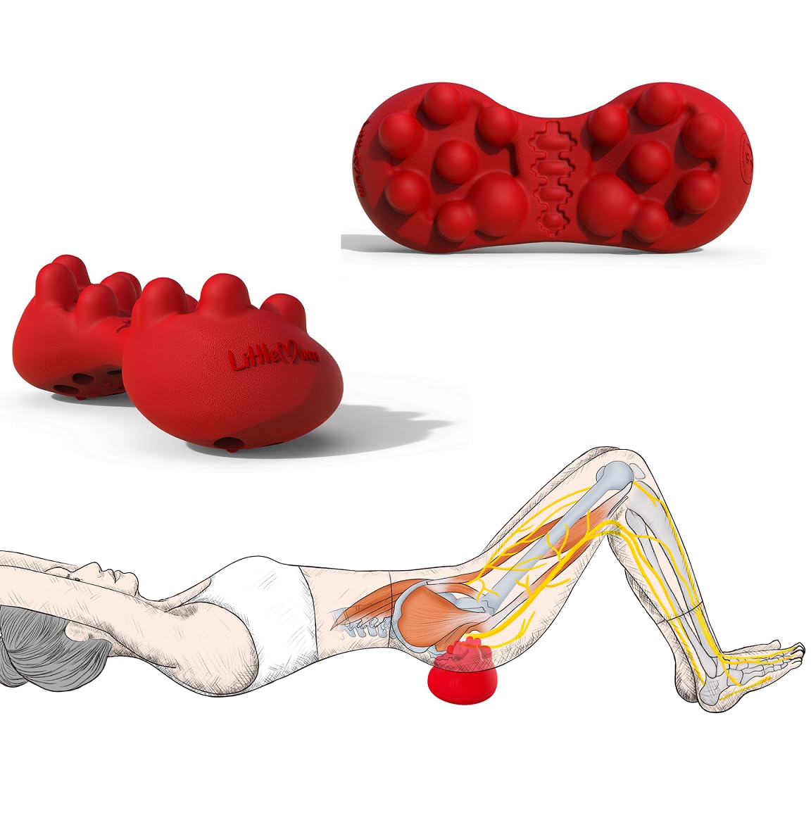 Trigger Point Massager for Back & Glutes - Myofascial Release Tool for Piriformis Syndrome, Back Knots & Muscle Pain Relief - Perfect for Office Workers, Athletes & Home Use