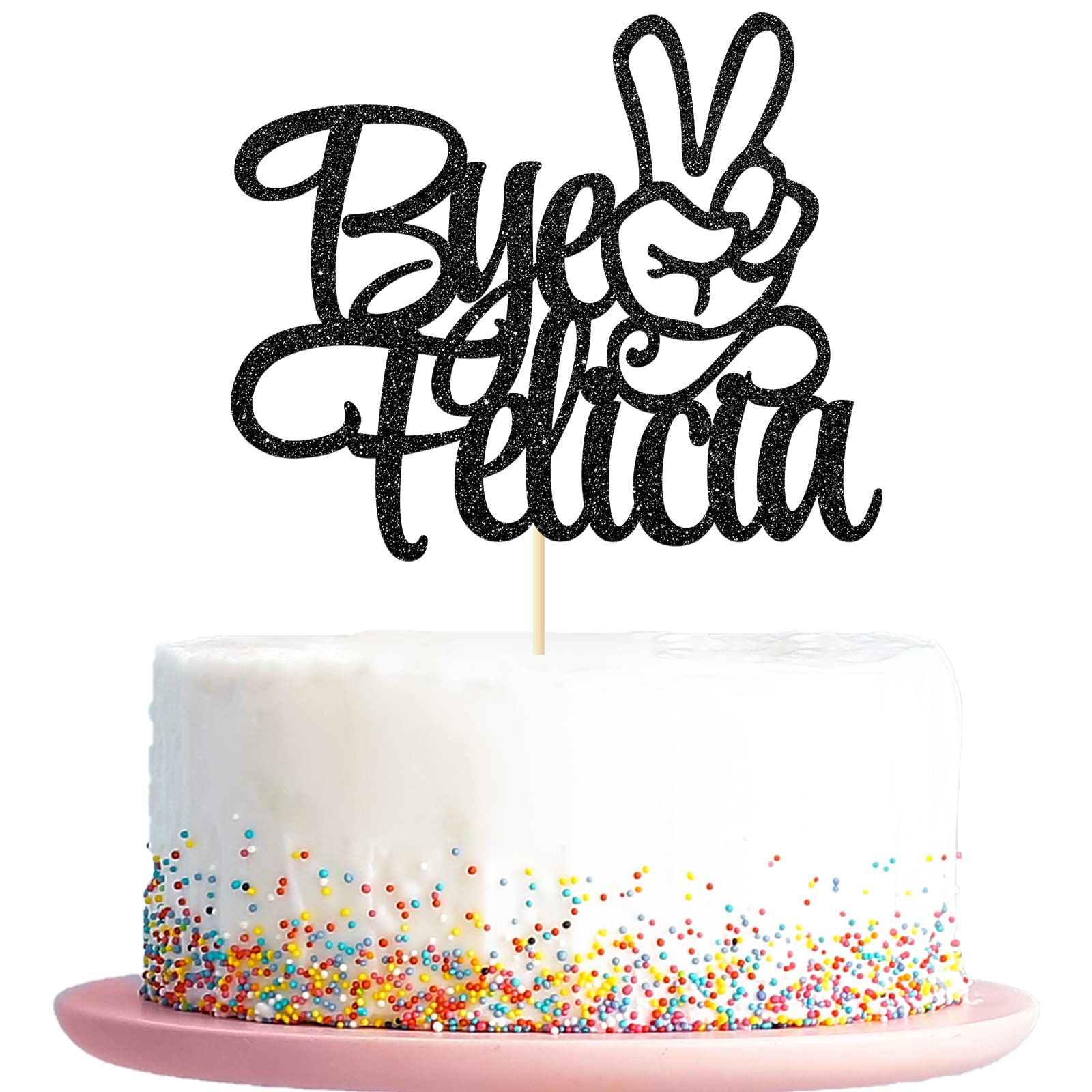 Bye Felicia Cake Topper - Funny Divorce, Farewell & Retirement Party Cake Decorations - Single AF Celebration - Black - Perfect for Bachelorette Parties & Breakup Cakes