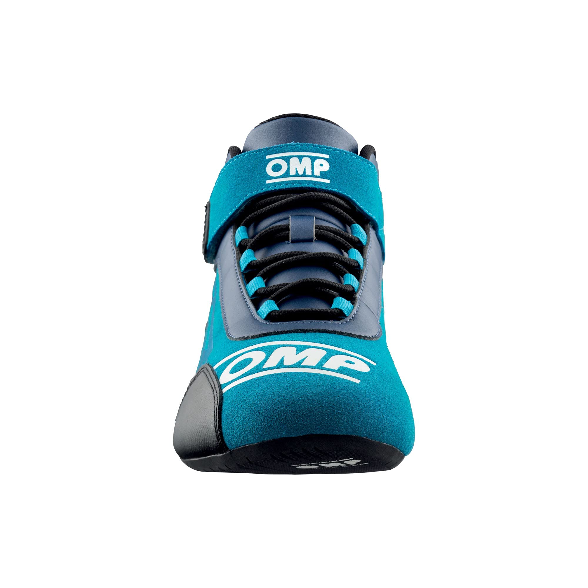 OMP Unisex-Adult Racing KS-3 Shoes 2021 Model - Navy Blue/Cyan - Size 36 (KC0-0826-A01-244-36) | High-Performance Motorsport Footwear for Karting, Track Racing & Driving Enthusiasts