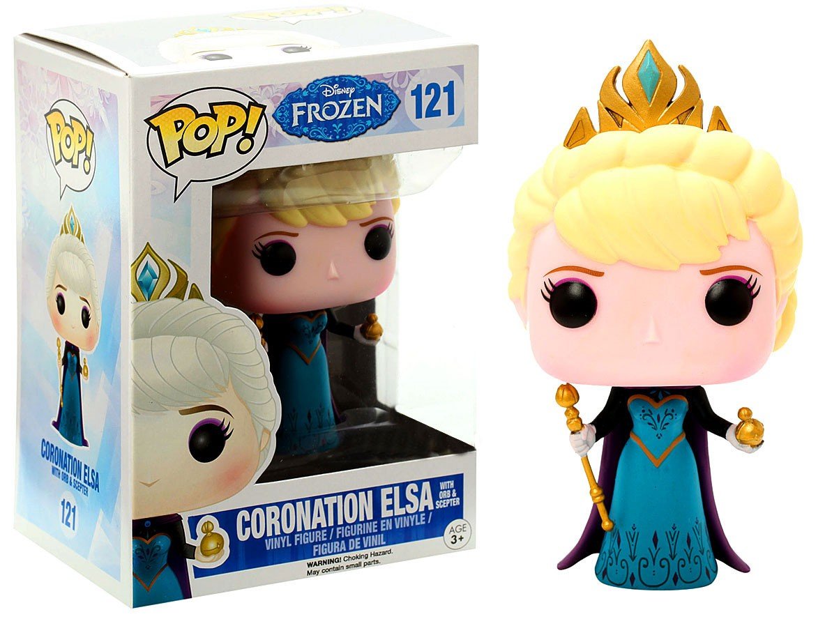 Funko Disney Frozen POP! Coronation Elsa Vinyl Figure #121 - Hot Topic Exclusive Collectible - Perfect for Disney Fans, Movie Collectors, and Birthday Gifts