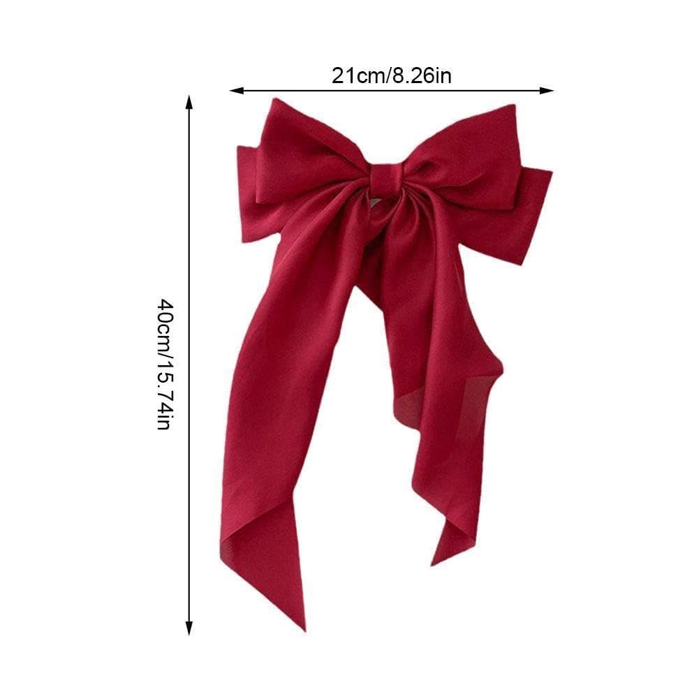 Elegant Large Bow Ribbon Hair Clip for Women - Soft Satin Hair Accessories, Fashion Hairpin & Headband for Parties, Weddings, Daily Styling