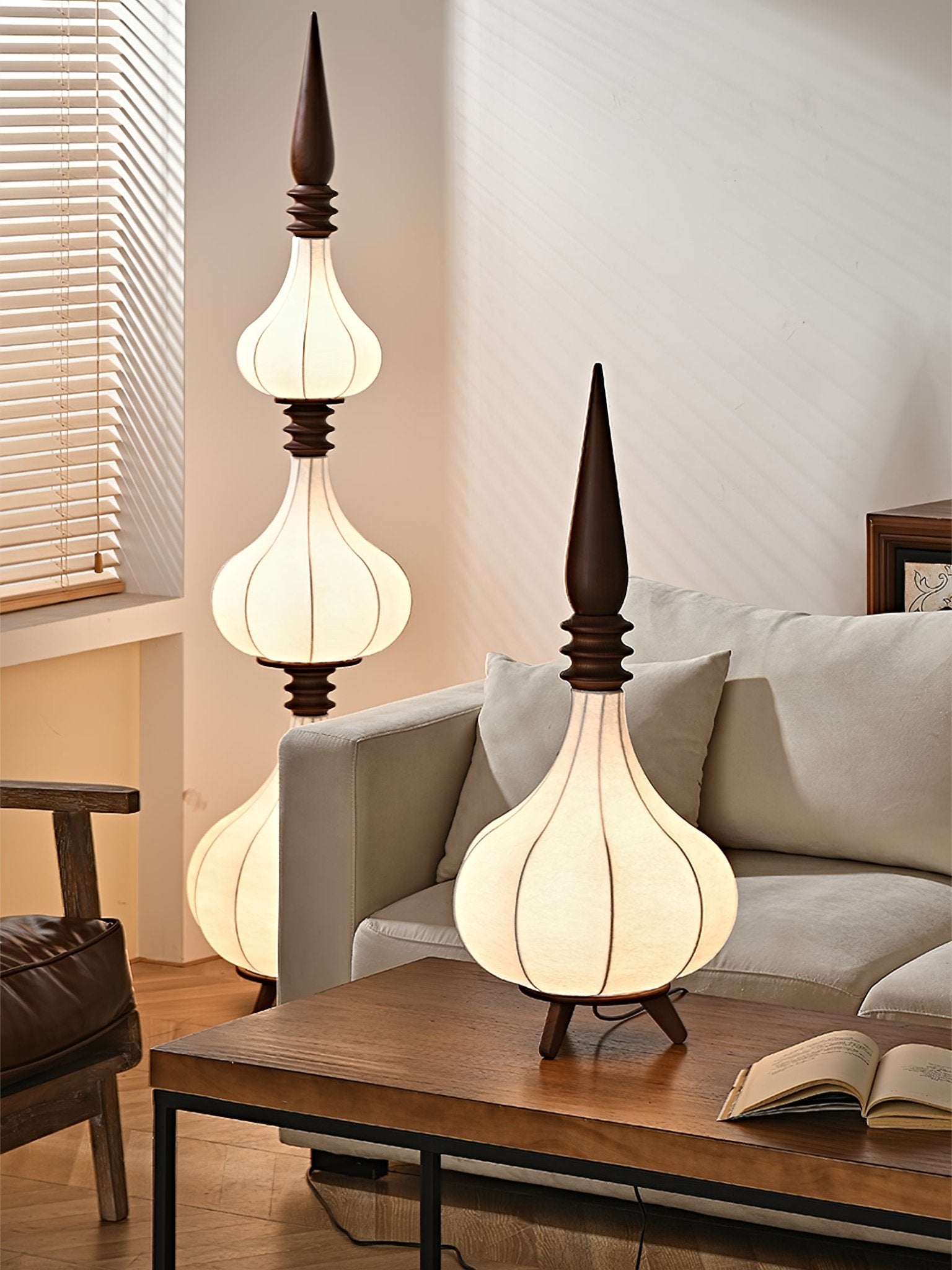 Modern Cassia Floor Lamp - Adjustable Height LED Standing Light for Living Room, Bedroom & Office - Warm White & Cool White Dimmable Lighting for Reading & Relaxation
