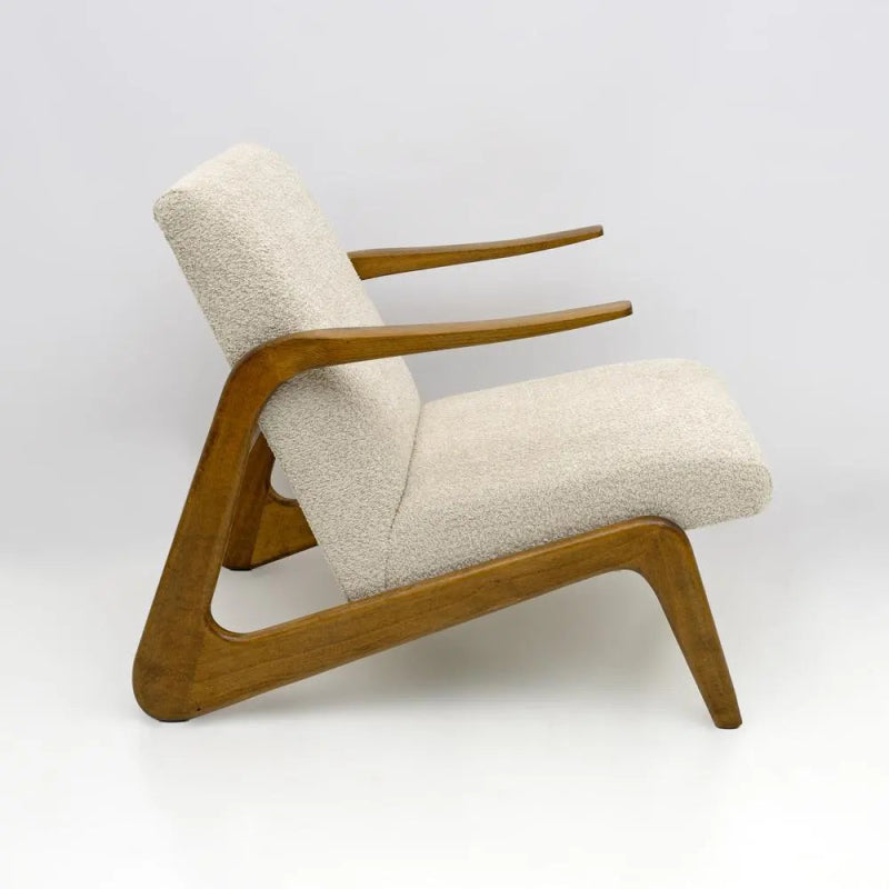 Handmade Mid-Century Modern Italian Boucle Lounge Chairs - Luxury Comfort for Living Room, Office & Reading Nook - Perfect for Relaxing & Stylish Home Decor