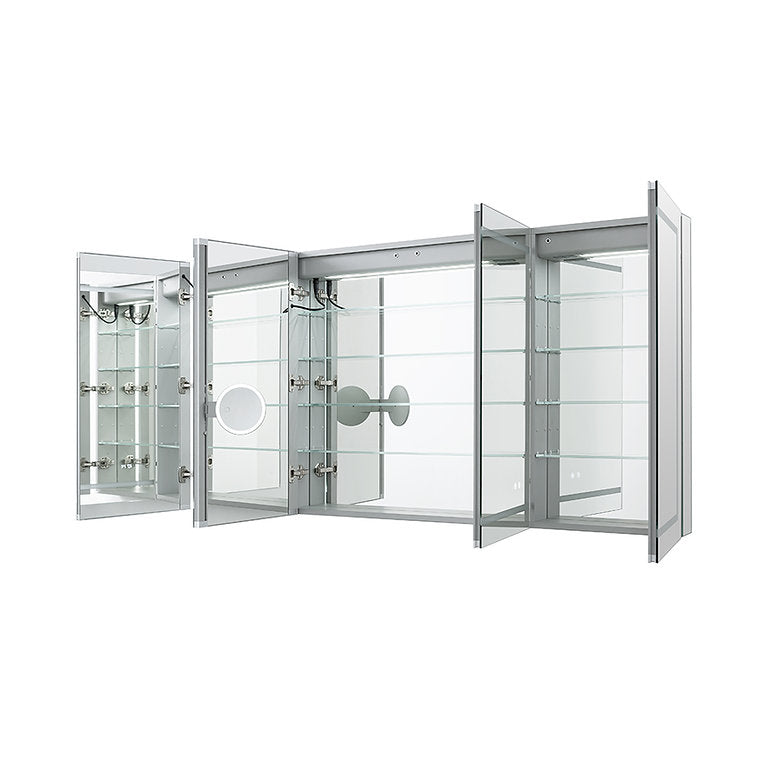 Aquadom Signature Royale 72x36 Inch LED Lighted Bathroom Medicine Cabinet with Mirror - Perfect for Modern Home & Spa Style Bathrooms