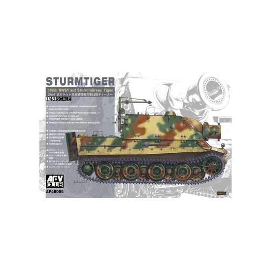 AFV 48006 1/48 Scale German Sturmtiger Early Version Model Kit - WW2 Military Tank Building Set for Collectors & Hobbyists | Perfect for Dioramas, Historical Displays & Wargaming Scenes
