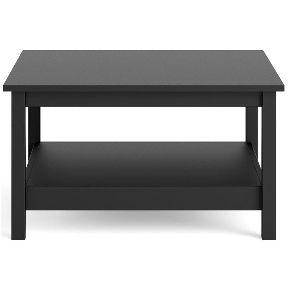 Pemberly Row Black Matte Coffee Table - Modern Living Room Furniture for Home Decor & Entertainment
