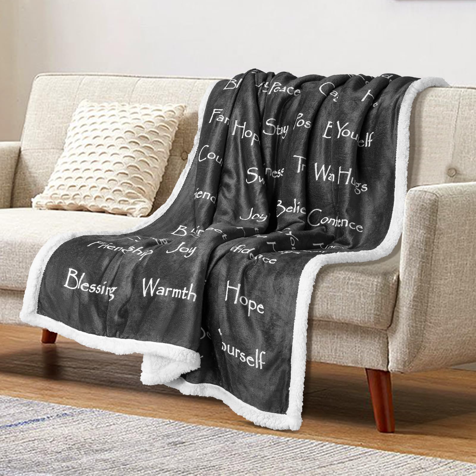 BESTSWEETIE Soft Sherpa Comfort Blanket for Women & Men - 50