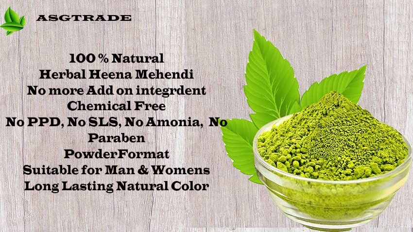ASGTRADE Natural Henna Mehendi Herbal Powder - 100g x 4 Pack for Body Art, Hair Dye & Temporary Tattoos | Safe for Skin & Hair | Perfect for Weddings, Festivals & DIY Beauty