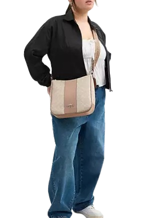 Coach Ellie File Bag in Signature Canvas with Stripe - Stylish Work Tote for Women | Perfect for Office, Business Meetings & Professional Carry