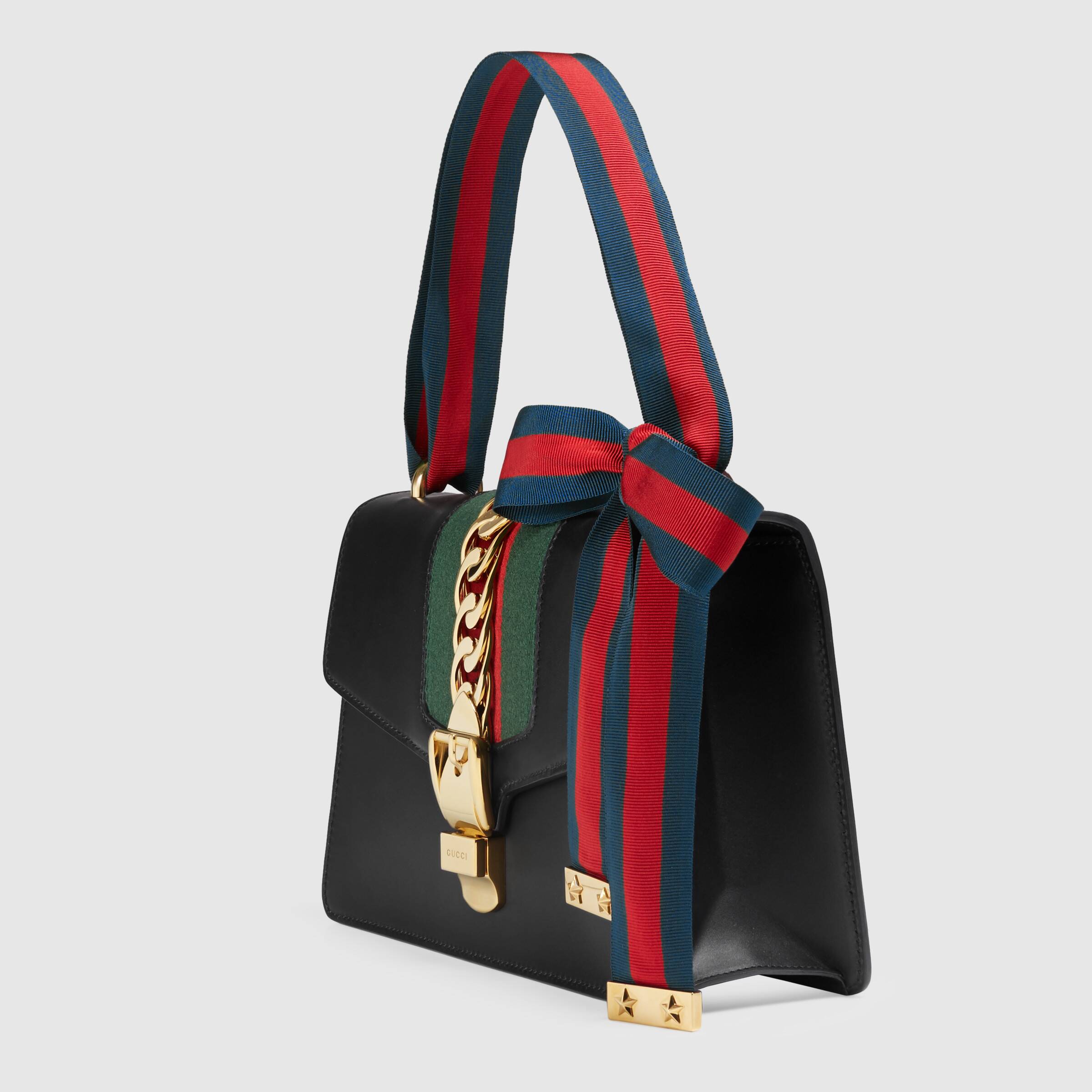Gucci Sylvie Small Shoulder Bag for Women - Black Leather Crossbody Purse with Chain Strap | Perfect for Work, Date Night & Special Occasions