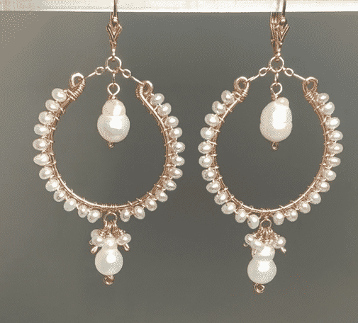 Elegant Rose Gold Hoop Earrings with Baroque Pearl Drops | Statement Jewelry for Women | Perfect for Weddings, Parties & Everyday Wear