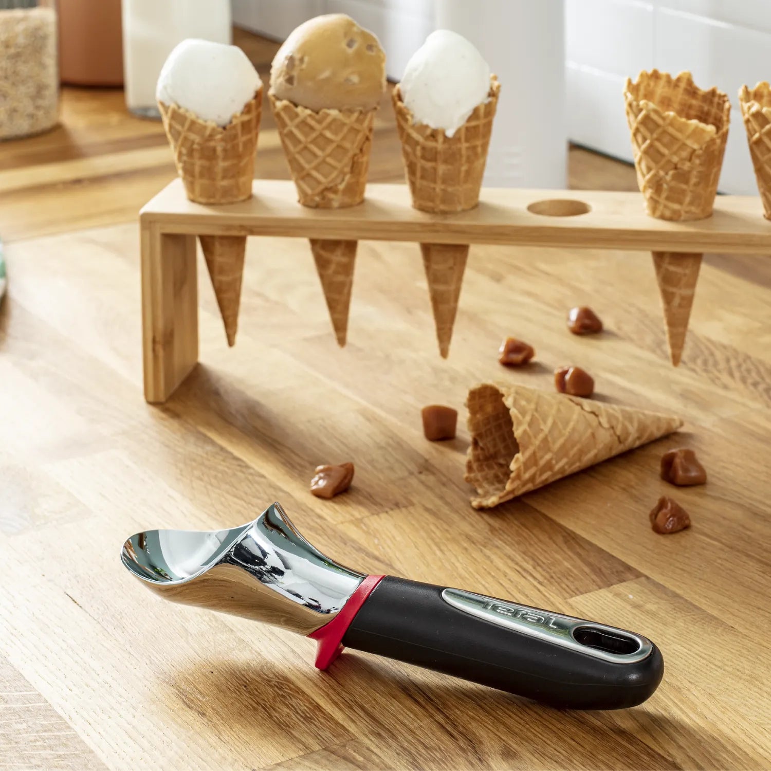 Tefal Ingenio Ice Cream Spoon K2072214 - Durable Stainless Steel Scoop for Perfect Ice Cream, Gelato & Sorbet - Ideal for Home, Parties & Dessert Shops