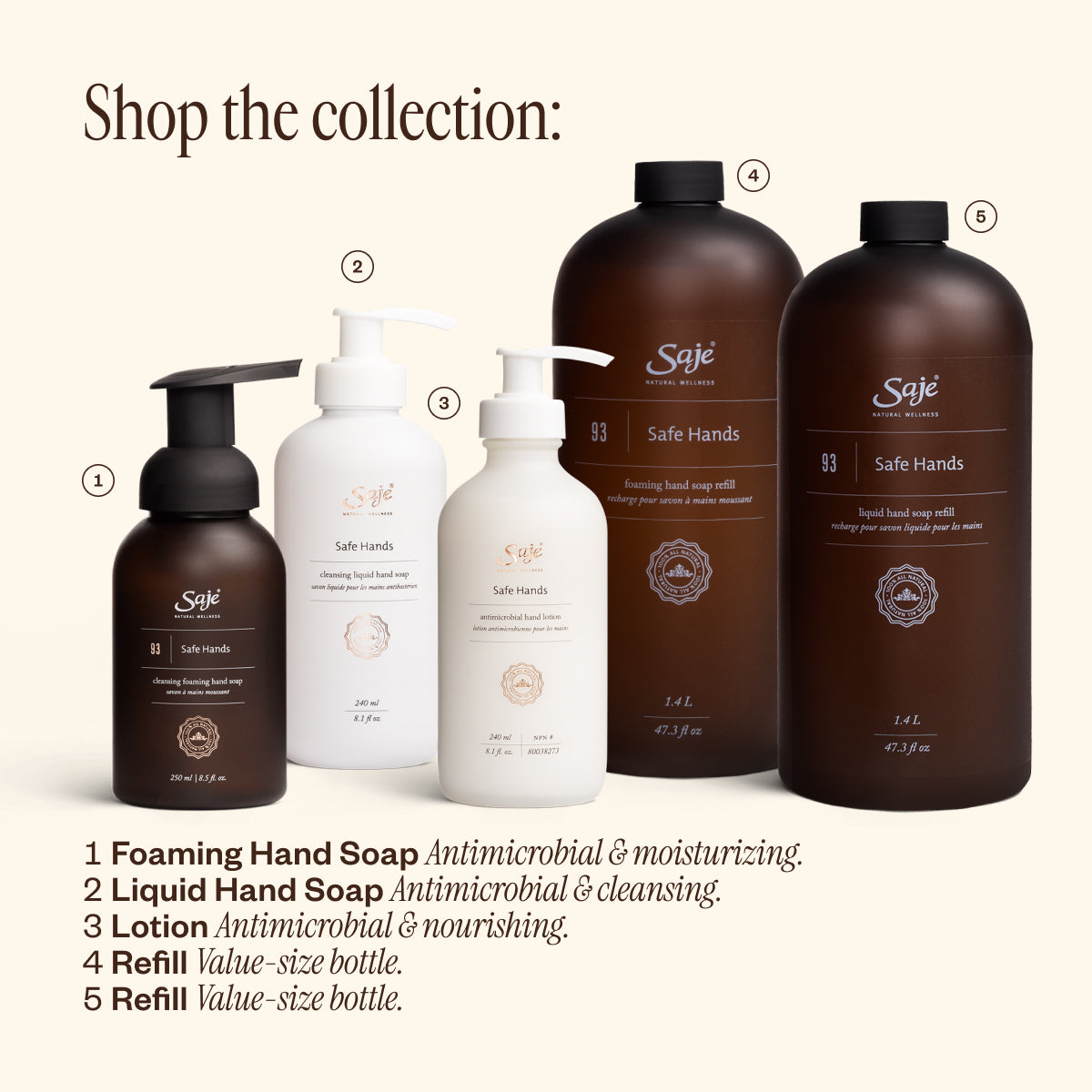 Safe Hands Foaming Hand Soap Large Refill - Antibacterial, Moisturizing, 33.8oz - Perfect for Home, Office & Public Spaces