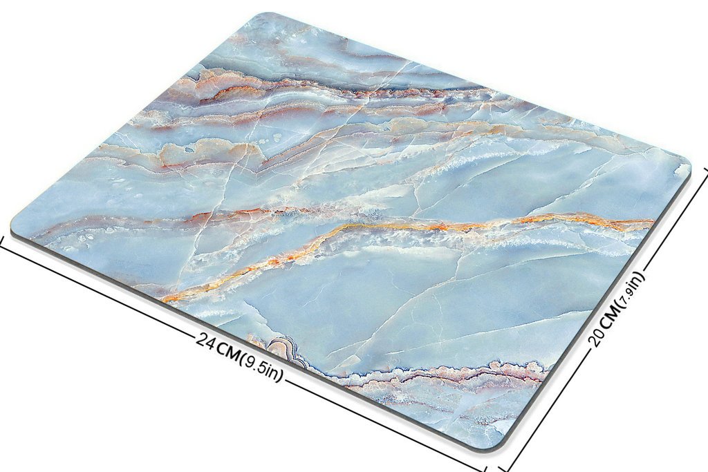 Custom Blue Marble Gaming Mouse Pad - Non-Slip Rubber Base, 9.5x7.9 Inch - Perfect for PC, Laptop & Office Workstation | Ergonomic Desk Accessory for Gamers & Professionals