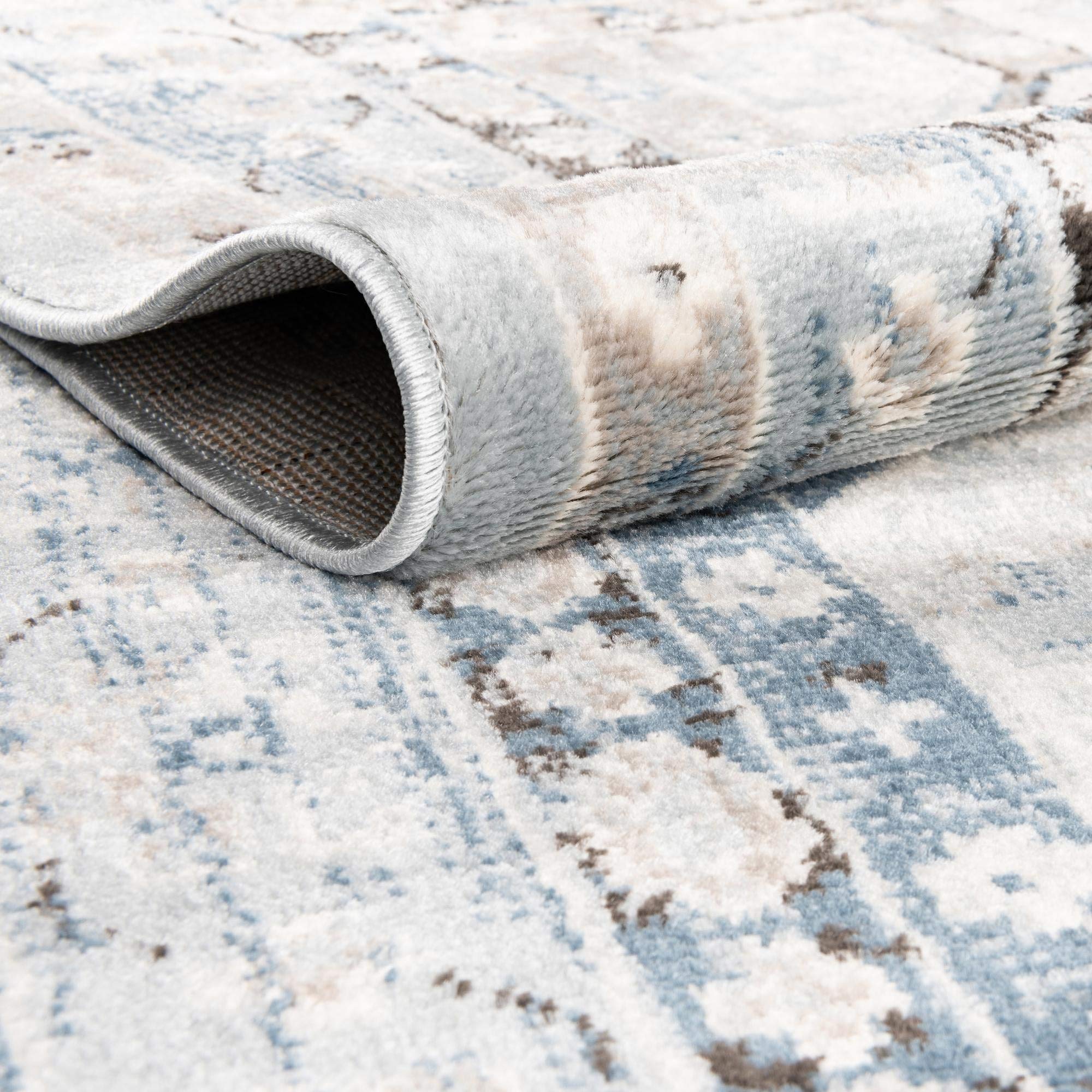Charlotte Collection 13 Ft Runner Rug - Light Blue Low-Pile Hallway & Entryway Carpet - Soft & Durable for High Traffic Areas | Perfect for Home Decor, Living Room, Bedroom