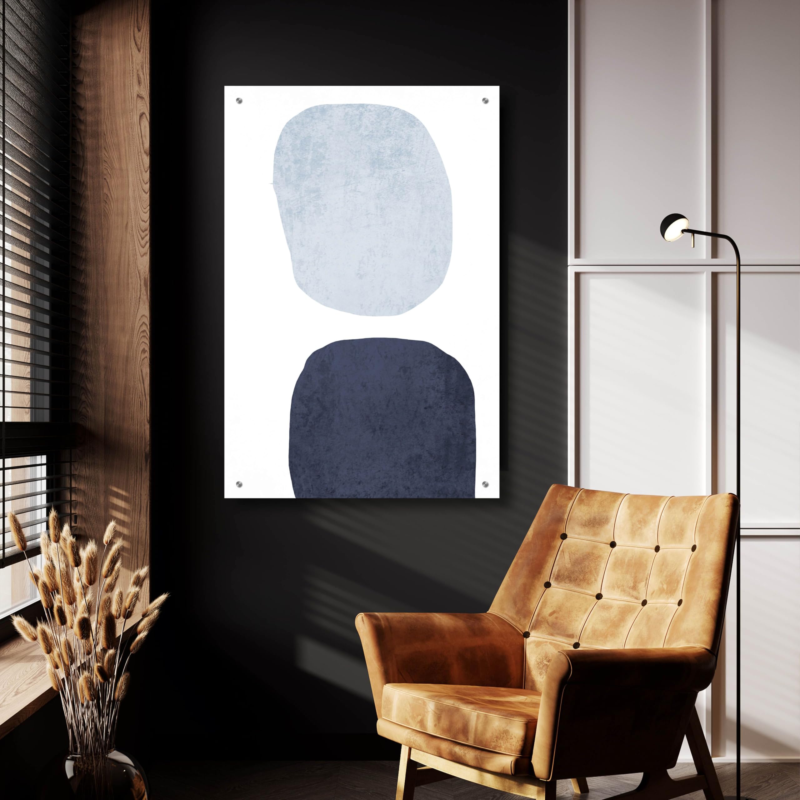 Minimalist Geometric 8 Abstract Wall Art by Irena Orlov - 24x36 Inch Acrylic Glass Canvas Painting - Modern Home & Office Decor for Living Room, Bedroom or Workspace