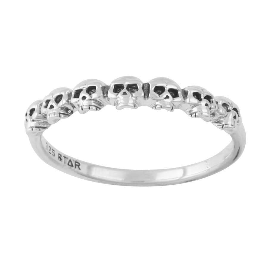 Seven Skulls Stacker Ring - Gothic Punk Fashion Jewelry for Women & Men - Perfect for Layering, Daily Wear & Special Occasions