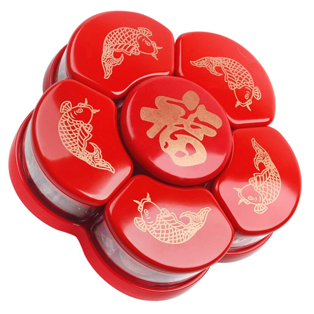 DOITOOL Rotating Snack Serving Tray with Lid - 3-Tier Dried Fruit Candy Veggie Storage Container Bowl, Party Platter for Nuts, Chips & Appetizers - Perfect for Chinese New Year, Birthday Parties & Home Entertaining
