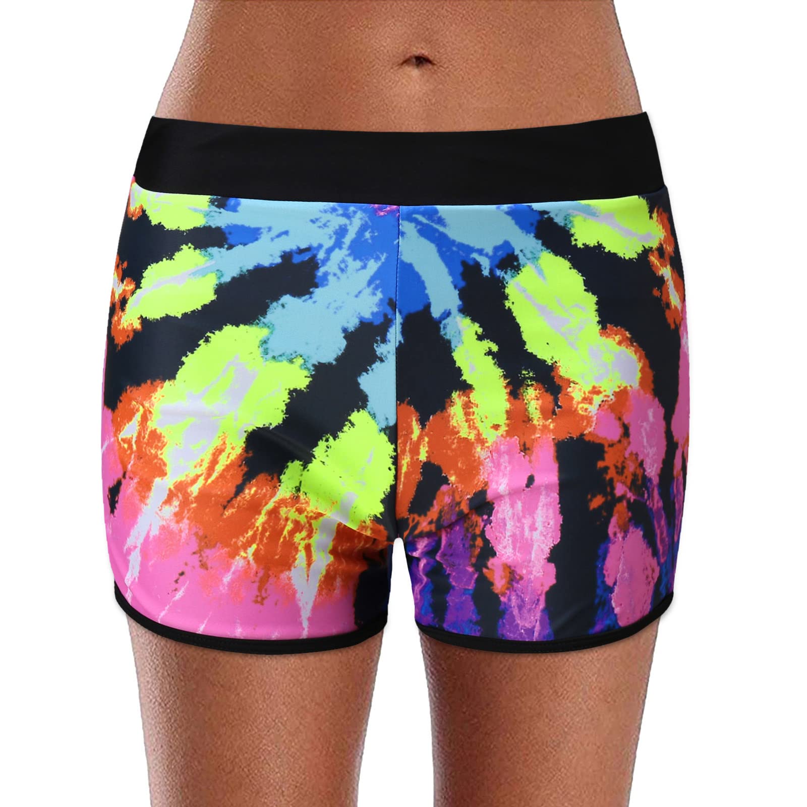Women's High Waist Swim Shorts with Drawstring - Quick Dry Board Shorts for Summer Swimming, Surfing & Beach Sports - Perfect for Pool, Vacation & Water Activities