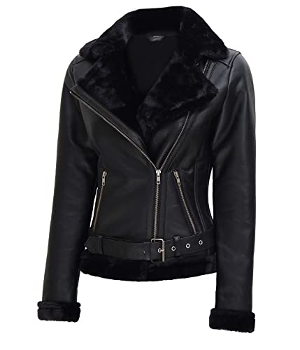 Agns - Black Shearling Leather Jacket