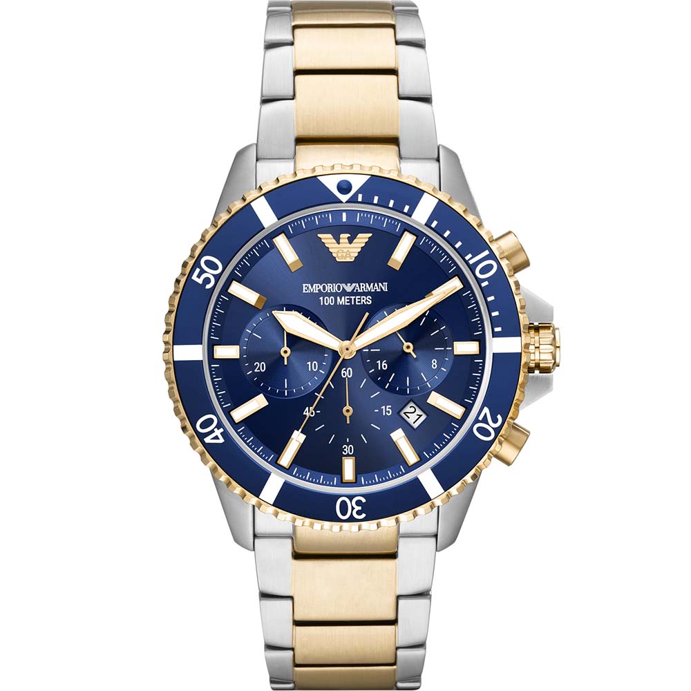 Emporio Armani AR11362 Two-Tone Stainless Steel Men's Watch - Luxury Dress Watch for Business & Formal Occasions