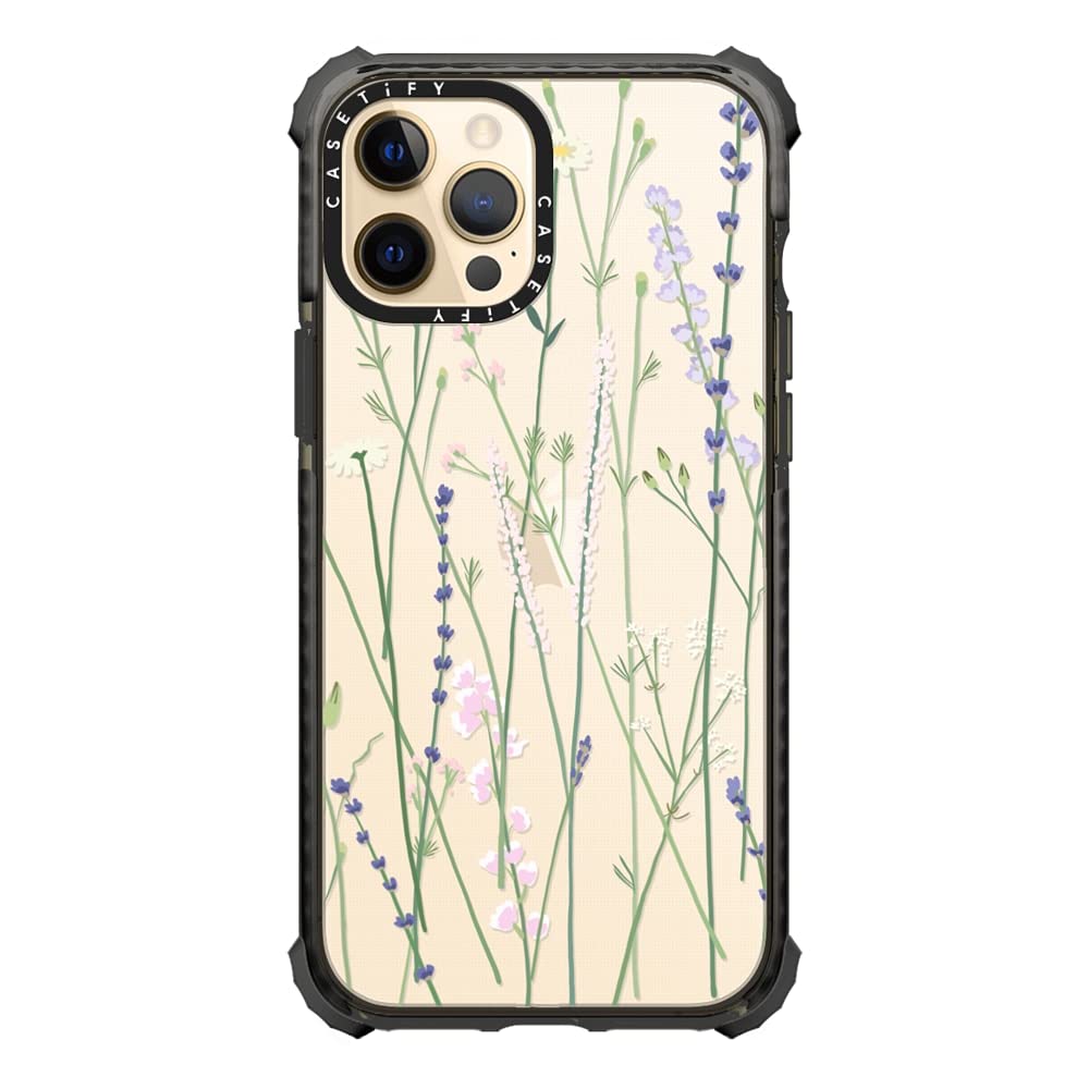 CASETiFY Ultra Impact Case for iPhone 12 Pro Max - Gigi Garden Florals Clear Black - Shockproof Protective Phone Cover with Stylish Floral Design - Perfect for Everyday Use, Travel & Outdoor Activities