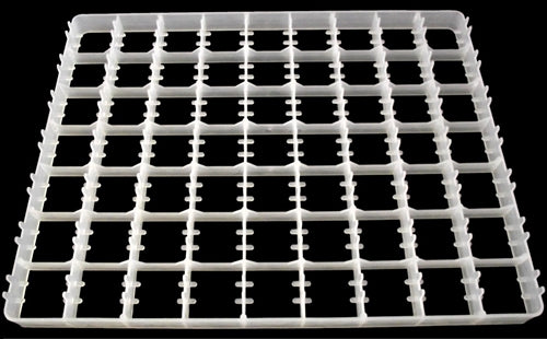 Rite Farm Products 63-Count Poultry Egg Tray for Ducks, Turkeys, Peafowl - Durable Plastic Egg Holder for Farm, Hatchery & Home Use