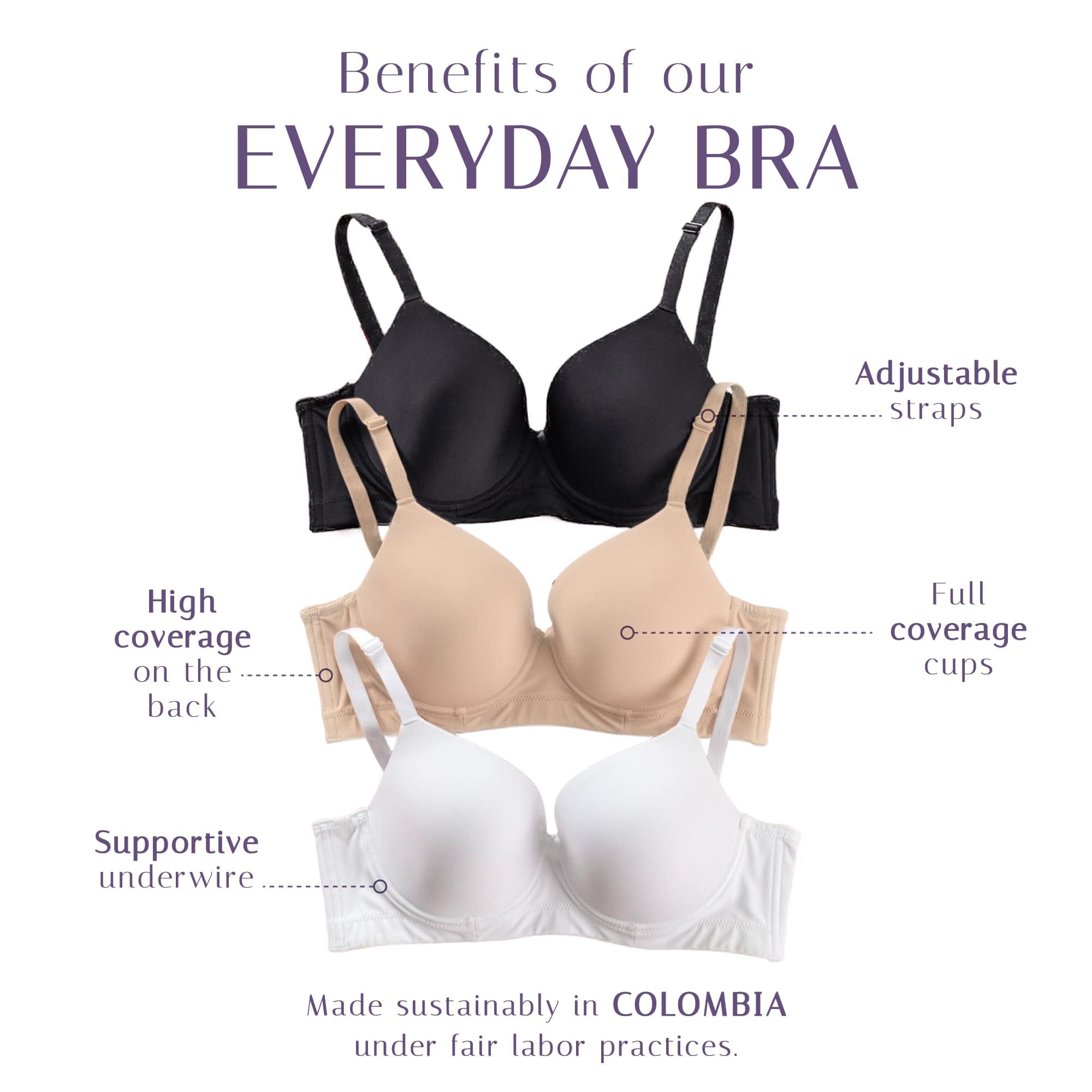 Full Coverage Back Smoothing Underwire Bra for Women - Light Push Up Support, Comfortable & Seamless Everyday Wear - Perfect for Work, Gym & Casual Outfits