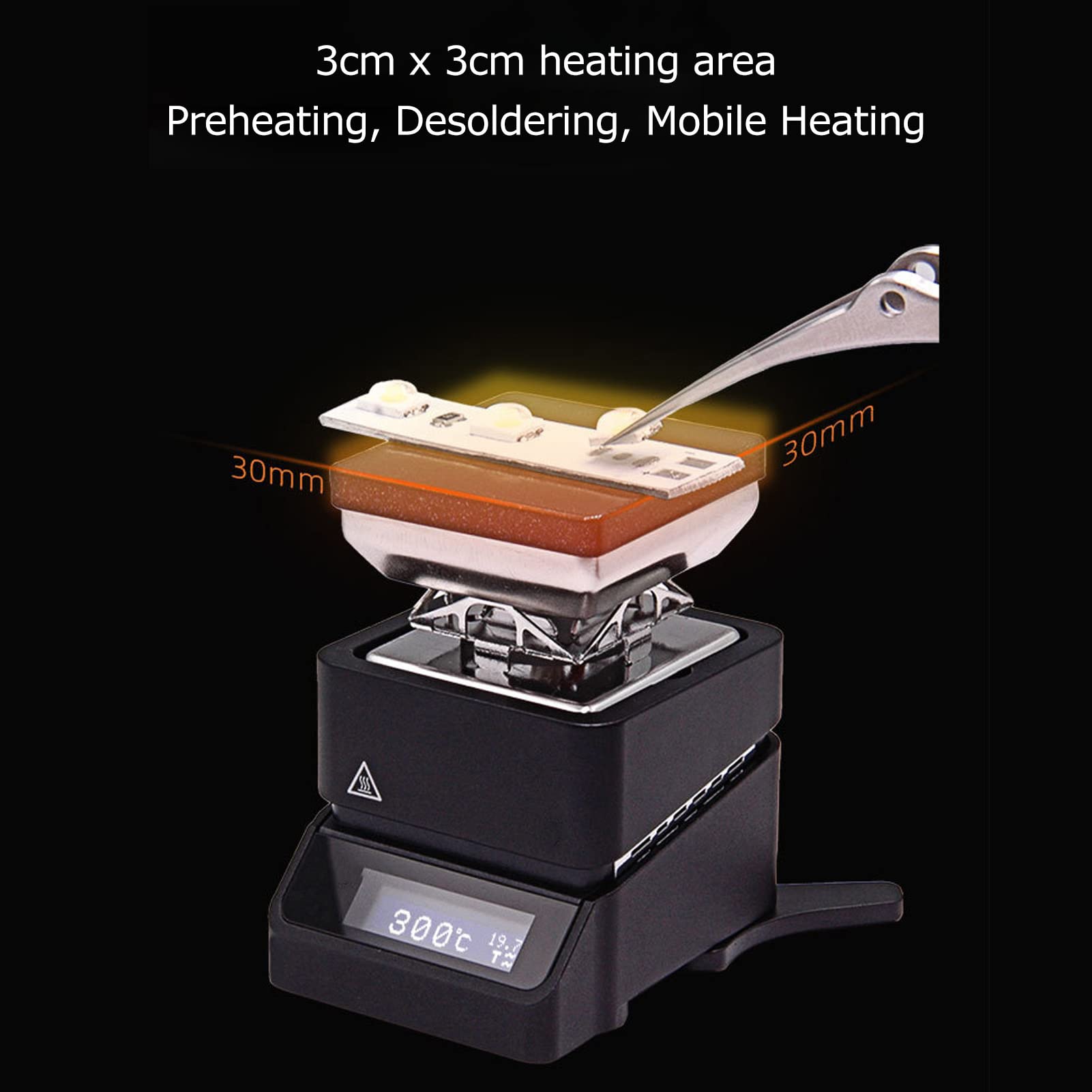 MHP30 Hot Plate Preheating Station for Welding & Soldering - 300W Electric Preheater with Temperature Control - Perfect for PCB Repair, Electronics Assembly, and DIY Projects