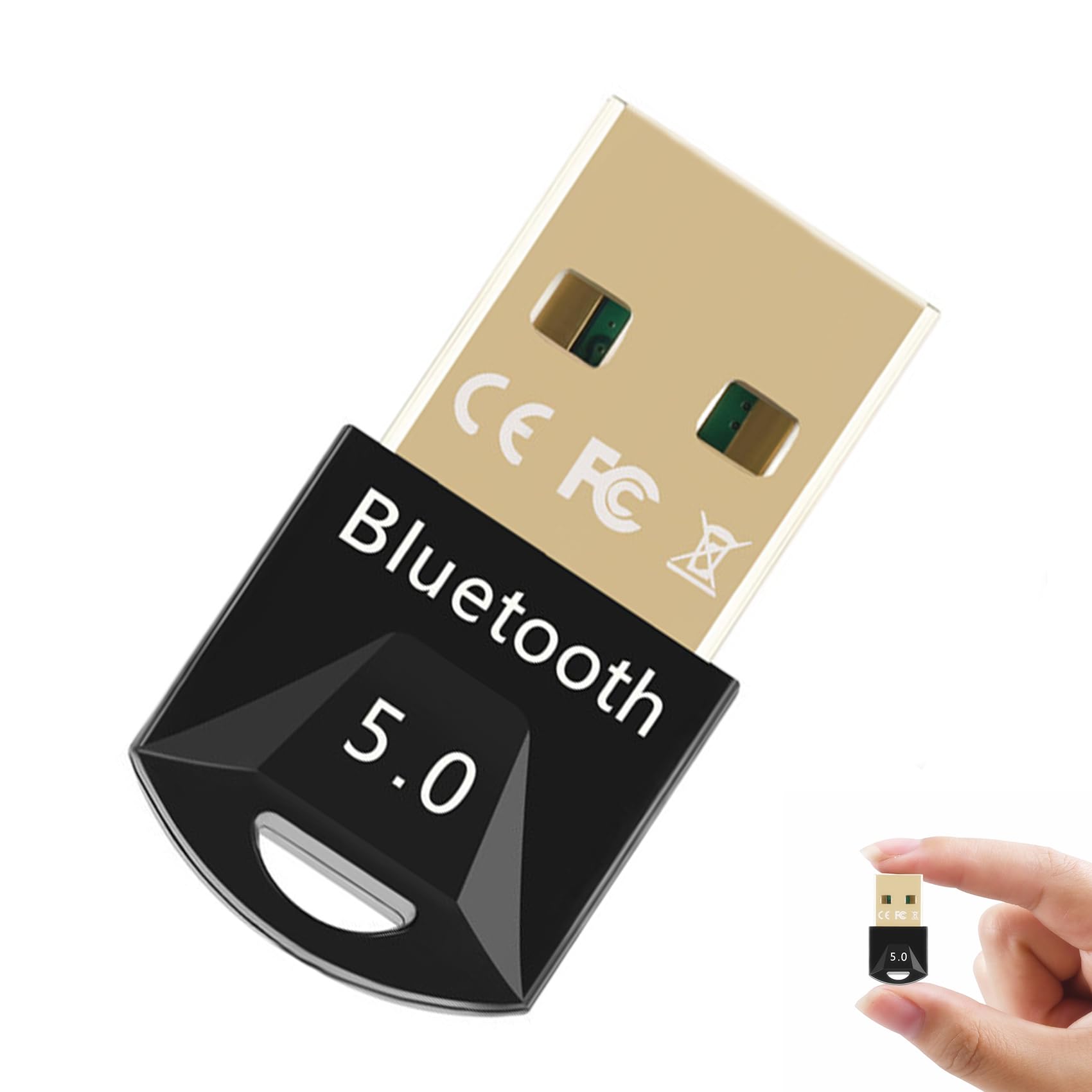 Olakin Bluetooth 5.0 Adapter for PC - Wireless USB Dongle for Headset, Keyboard, Mouse | Windows 11/10/8 Compatible
