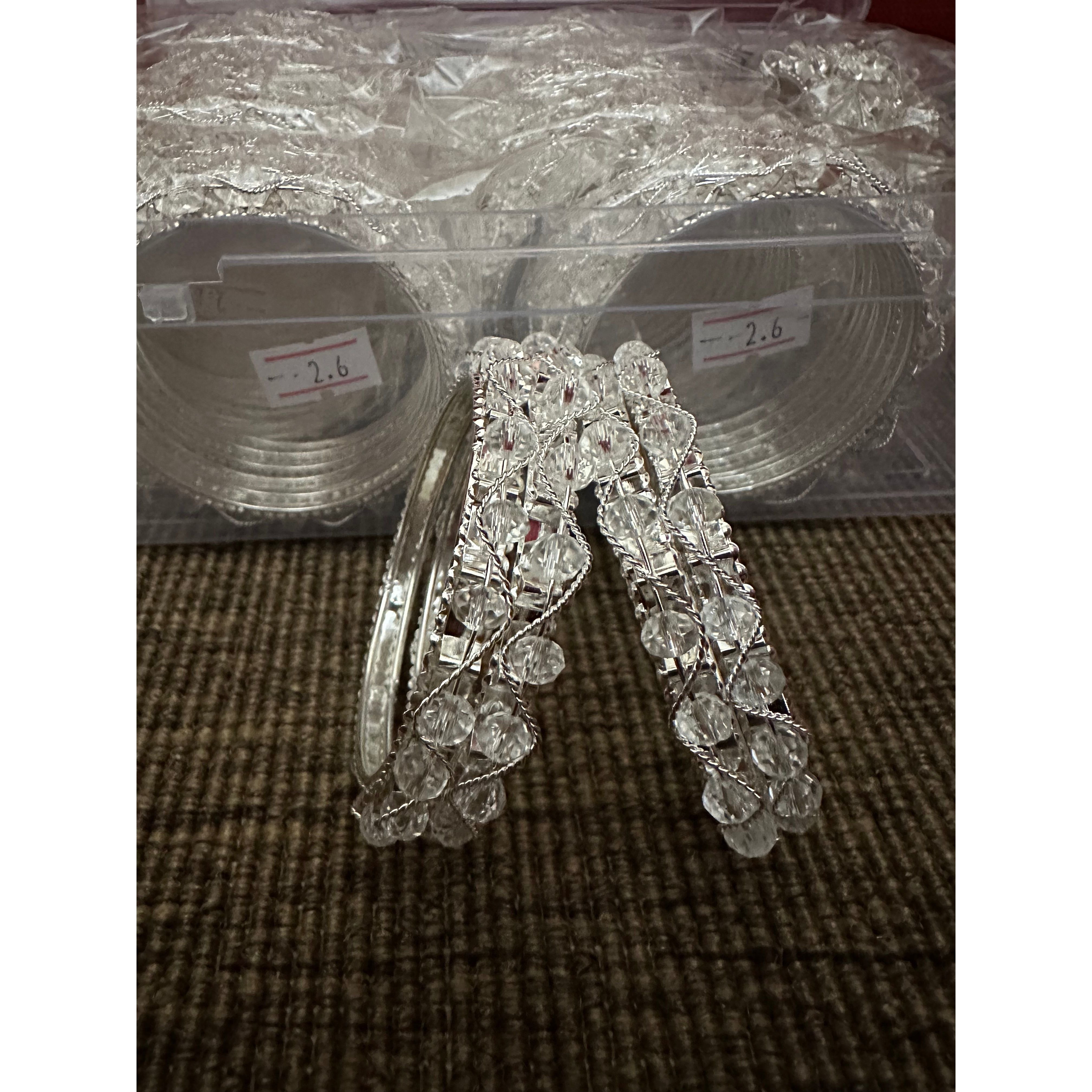 Stylish Metal Mesh Work Twisted Wires Rhinestone Bangles - Elegant Fashion Bracelets for Women, Perfect for Parties, Weddings & Everyday Wear